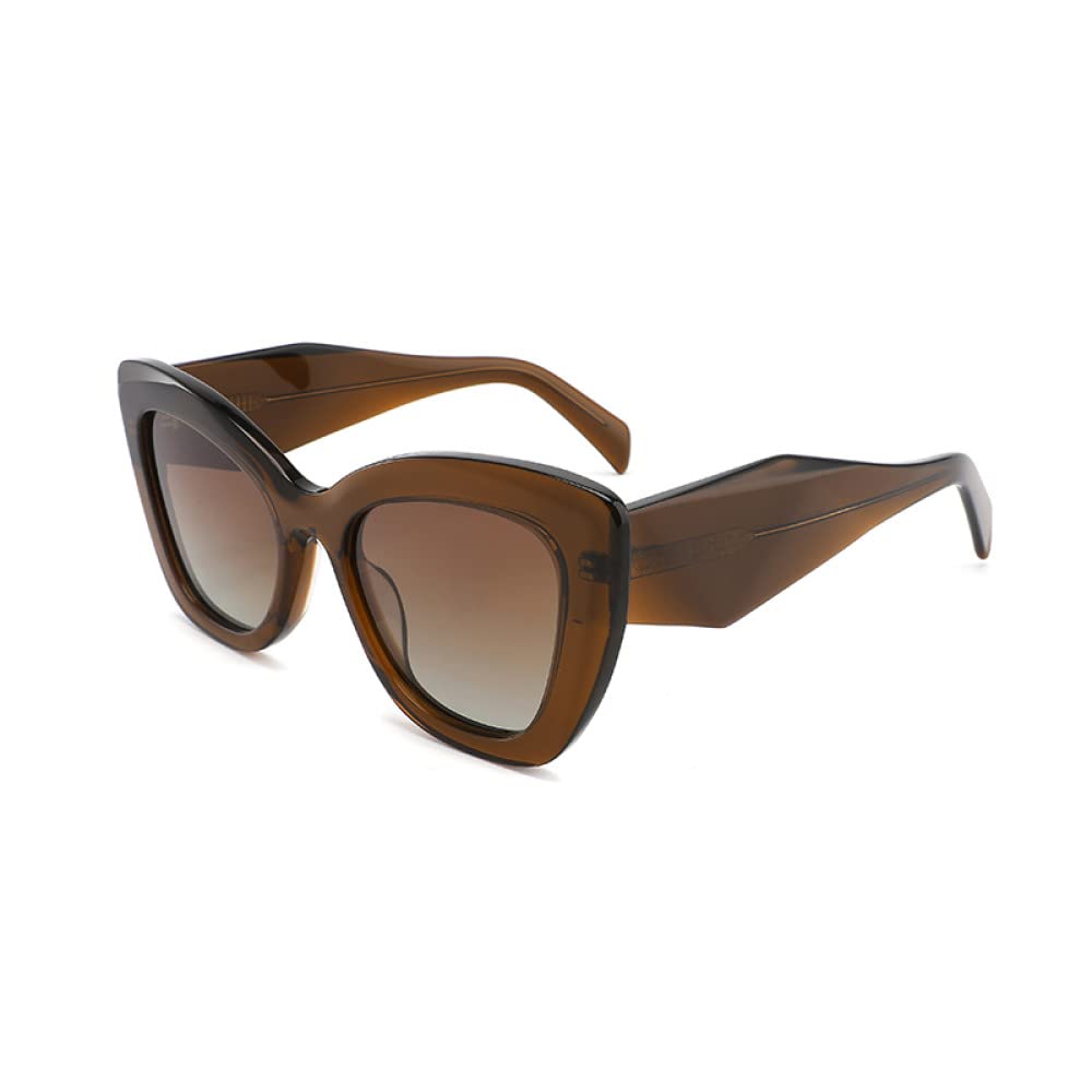 Trendy Acetate Cat Eye Polarized Sunglasses for Women - UV Protection, Luxury Fashion Eyewear - Perfect for Driving, Beach & Outdoor Activities