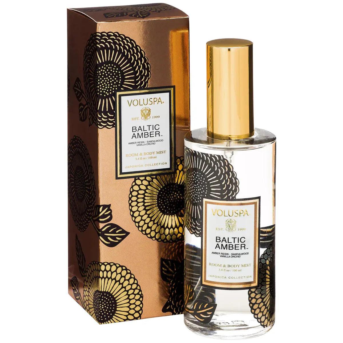 Natural Baltic Amber Room & Body Spray - Aromatherapy Essential Oil Mist for Relaxation, Stress Relief & Home Fragrance - Perfect for Bedroom, Yoga & Spa