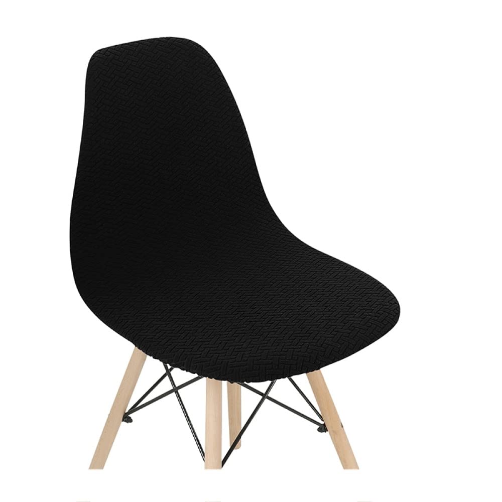 1/2/4/6Pcs Soft Polar Fleece Armless Chair Covers - Stretchable Elastic Slipcovers for Banquet, Dining & Home Decor (Black, 2 Pieces) - Perfect for Living Room, Office & Event Seating Protection