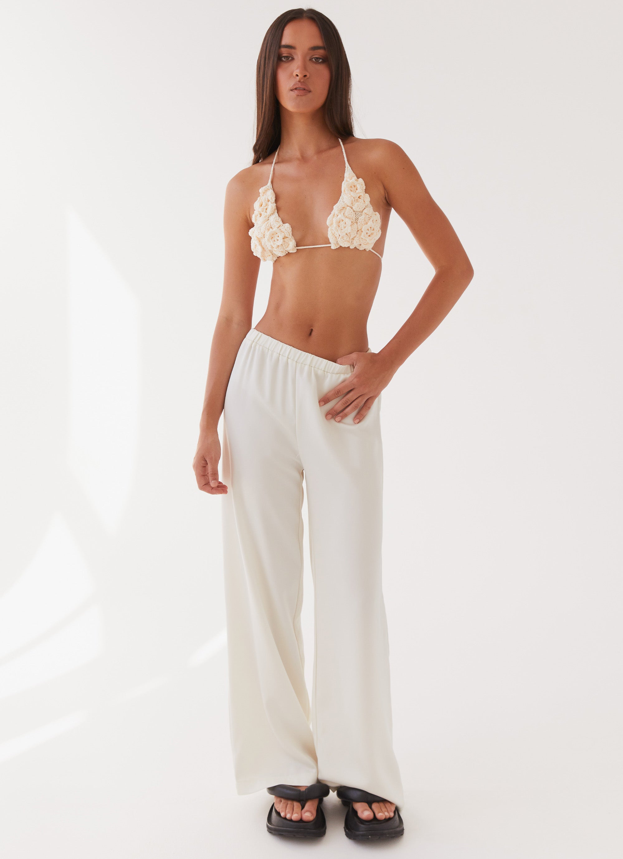 Fifi Crochet Bra Top for Women - Ivory Lace Bralette, Summer Beachwear, Bikini Cover Up, Boho Festival Outfit, Yoga & Lounge Wear