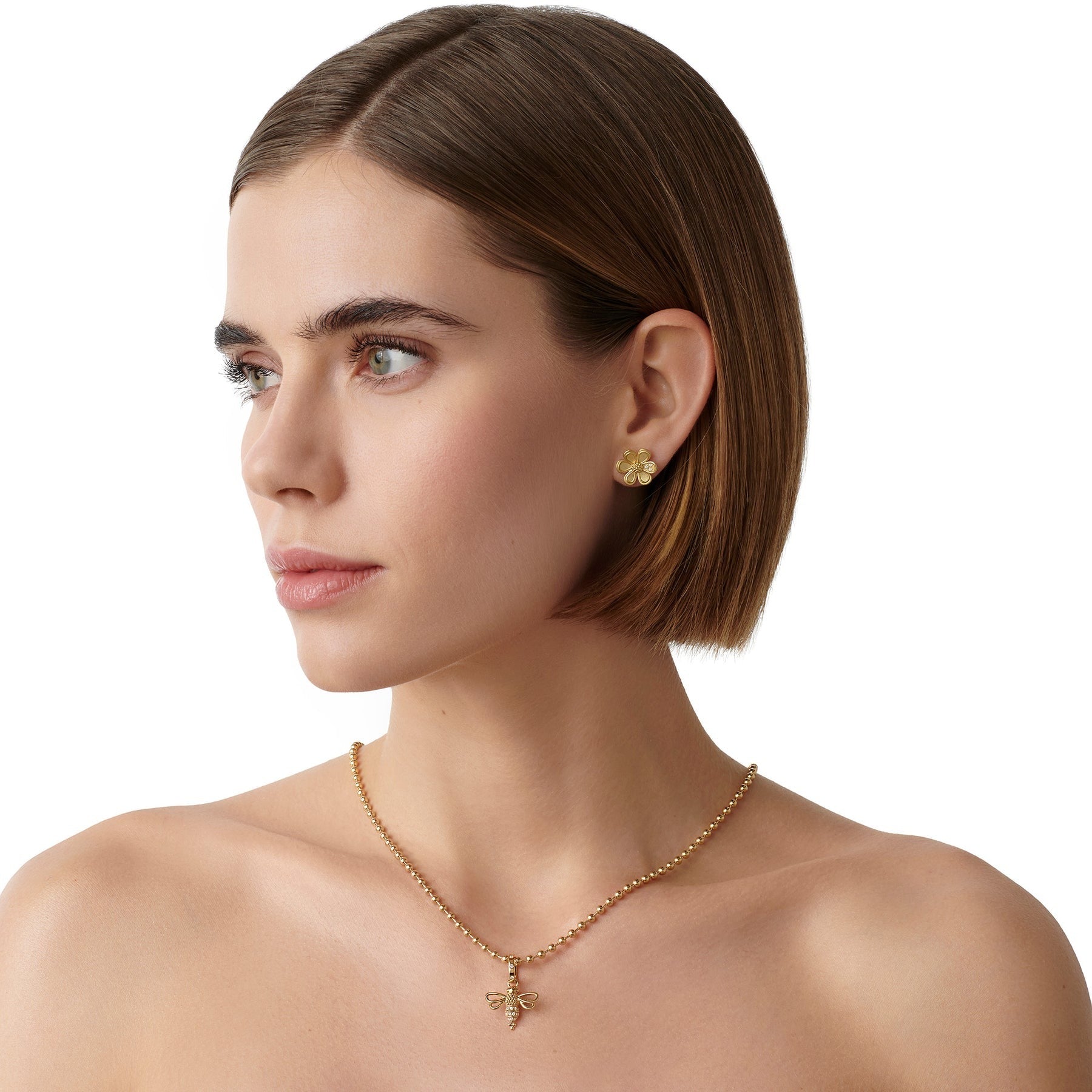 Temple St. Clair 18K Gold Resting Bee Pendant Necklace - Elegant Jewelry Gift for Women, Perfect for Everyday Wear & Special Occasions