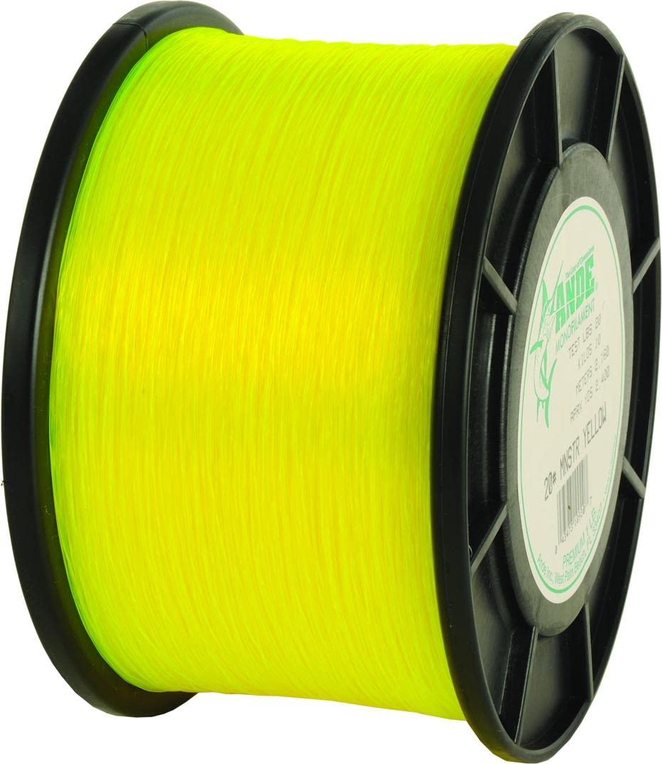 Ande MY00100050 Monster Monofilament Fishing Line - 1-Pound Spool, 50-Pound Test, Yellow - Premium Saltwater & Freshwater Fishing Line for Bass, Trout, and Big Game Fish