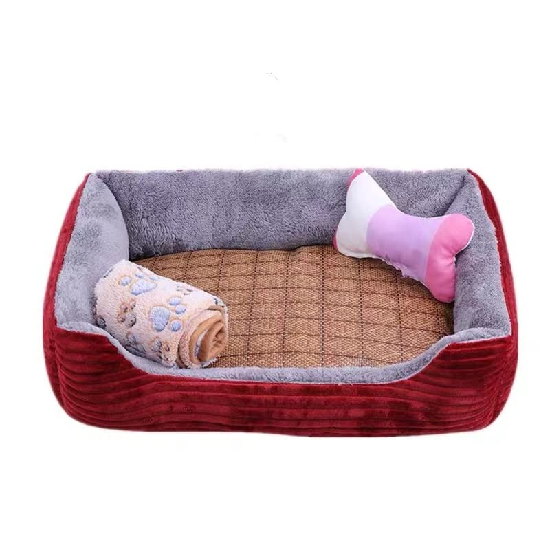 4-Season Universal Cat & Dog Kennel Bed - Soft Sleeping Pad for Small Pets, Durable Pet Supplies for Indoor & Outdoor Use - Perfect for Summer, Travel & Home Comfort
