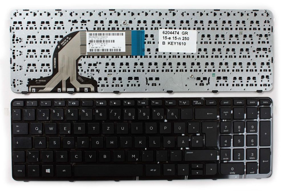 German Layout Glossy Black Replacement Laptop Keyboard for HP Notebook 256 G3 - Perfect for Typing, Coding & Office Work
