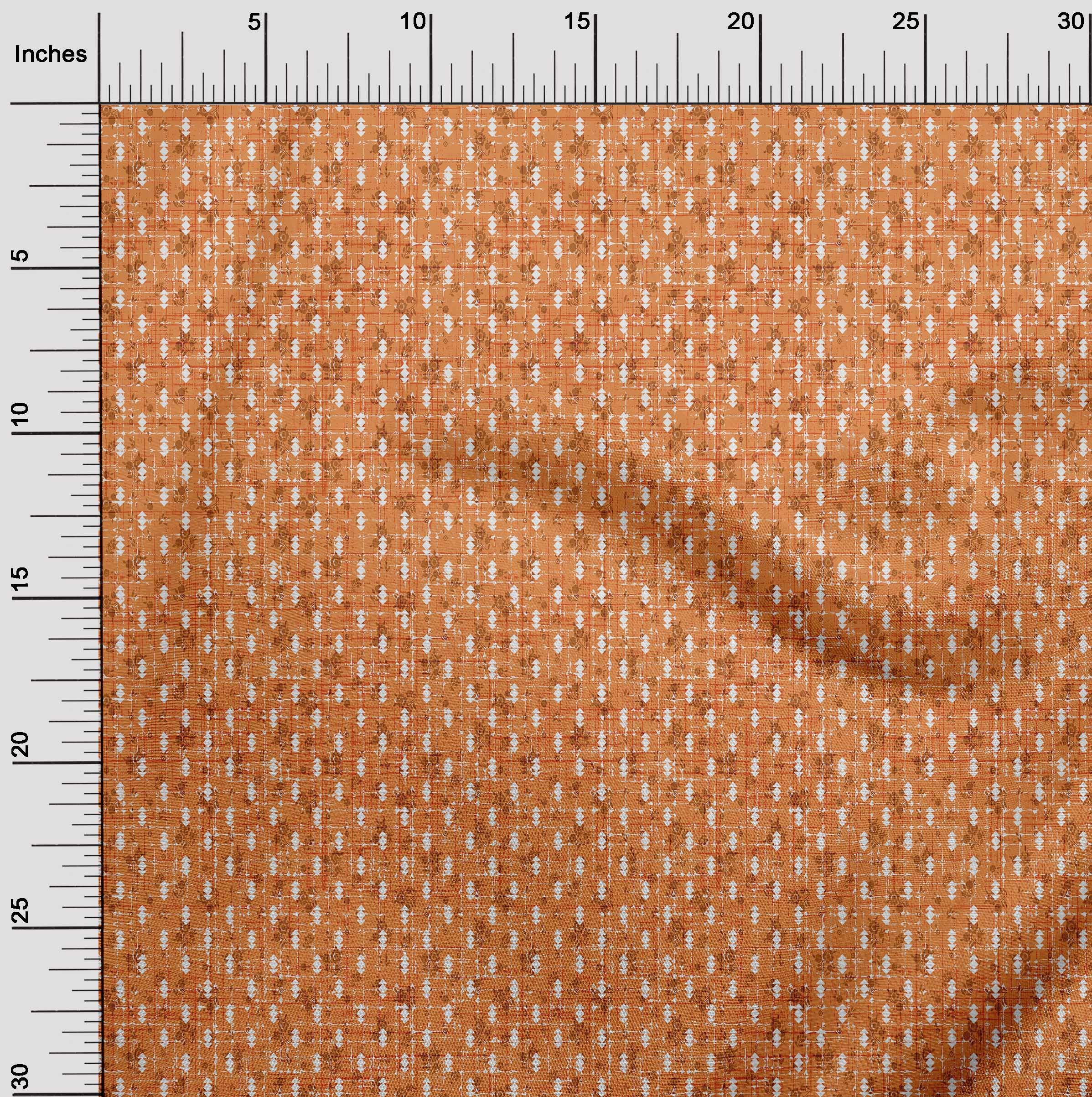 oneOone Polyester Spandex Mustard Yellow Floral Printed Fabric - 56 Inch Wide Textured Craft Material for Sewing, Upholstery & DIY Projects | Perfect for Dresses, Curtains & Home Decor