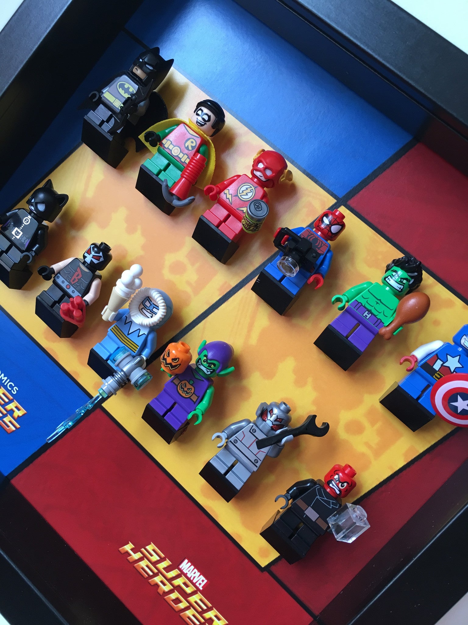 Lego® Mighty Micros DC & Marvel Super Heroes Display Frame - Showcase Your Mini Superhero Collection - Perfect for Home Decor, Office Display & Gift for Lego Fans