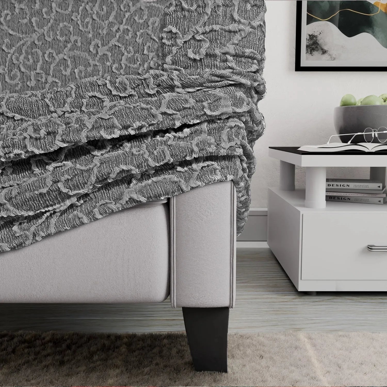 2 Seater Loveseat Slipcover - Jacquard 3D Collection for Sofa Protection | Perfect for Living Room, Bedroom & Home Decor
