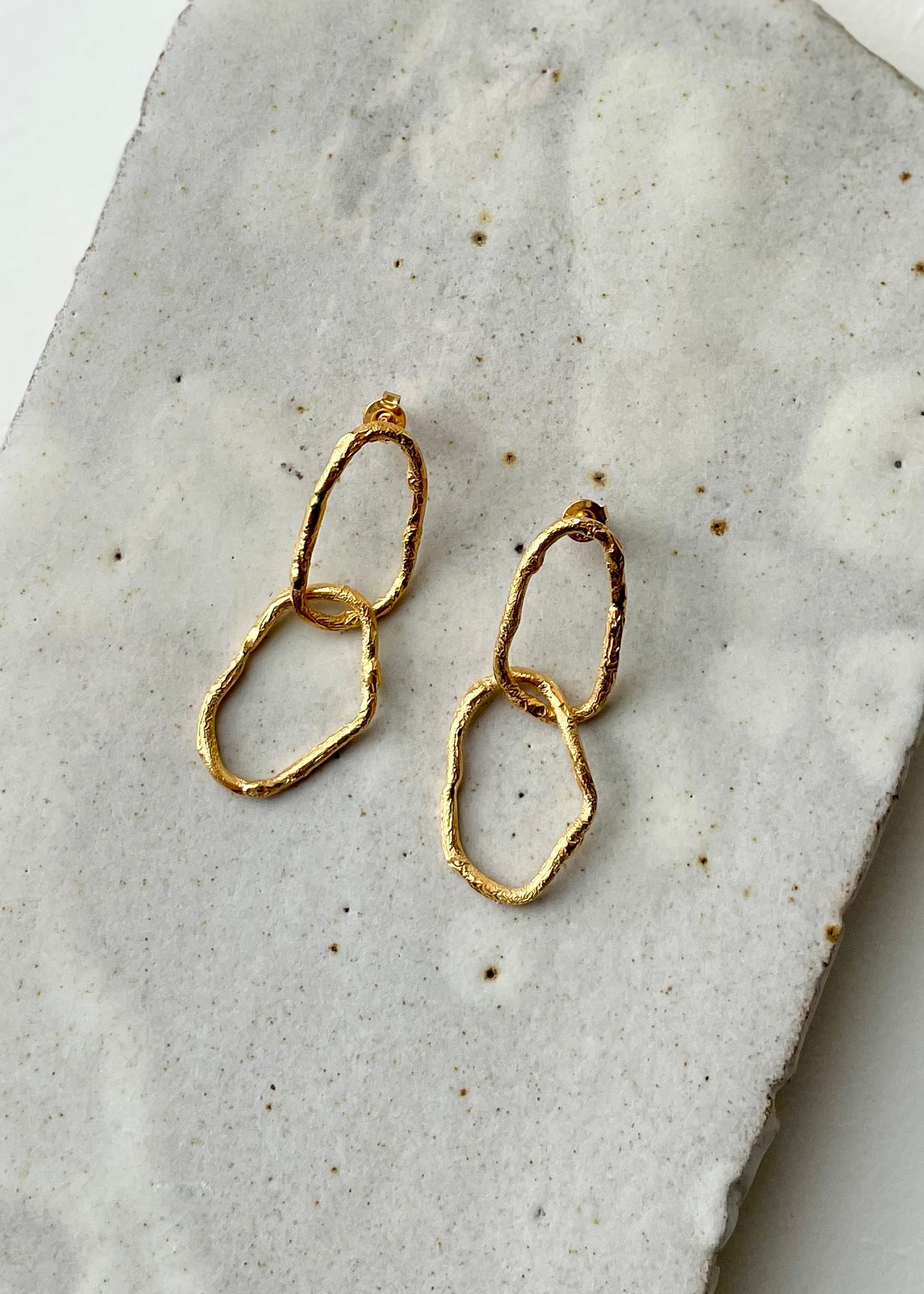 Grace 2 Link Earrings - Elegant Gold Hoop Earrings for Women | Perfect for Parties, Weddings & Everyday Wear
