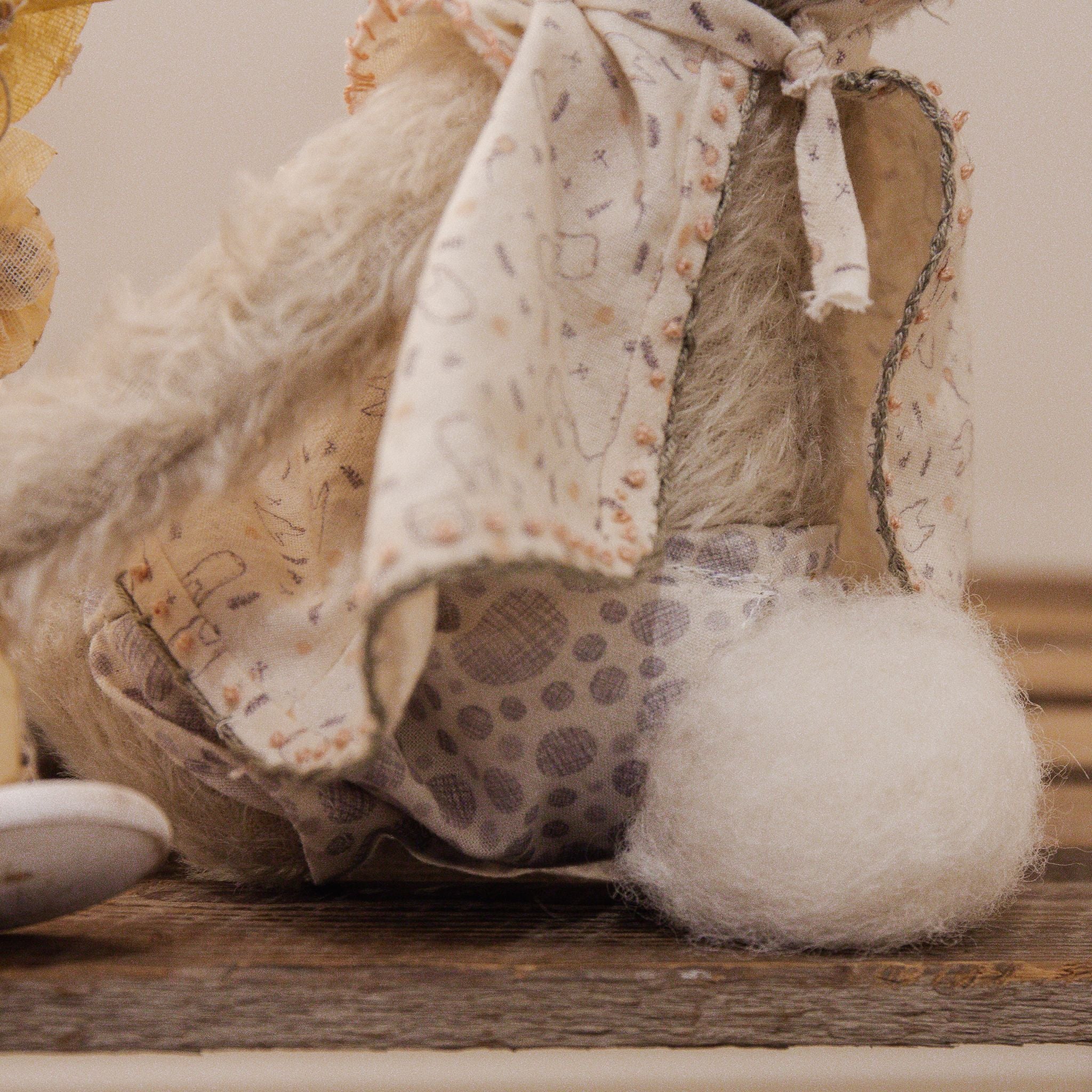 Handmade Sparse Mohair Cream Bunny Doll - RETIRED Hutch Studio Franny FunBun - Perfect for Nursery Decor, Easter Gifts & Collectible Display