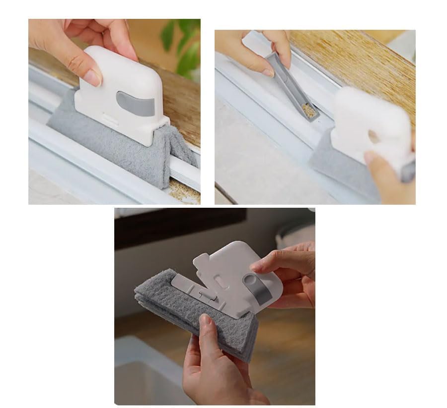 Window Track Cleaning Brush - Dual Head Dust Brush for Window Grooves, Door Slots & Hard-to-Reach Areas - Perfect for Home, Office & Car Cleaning