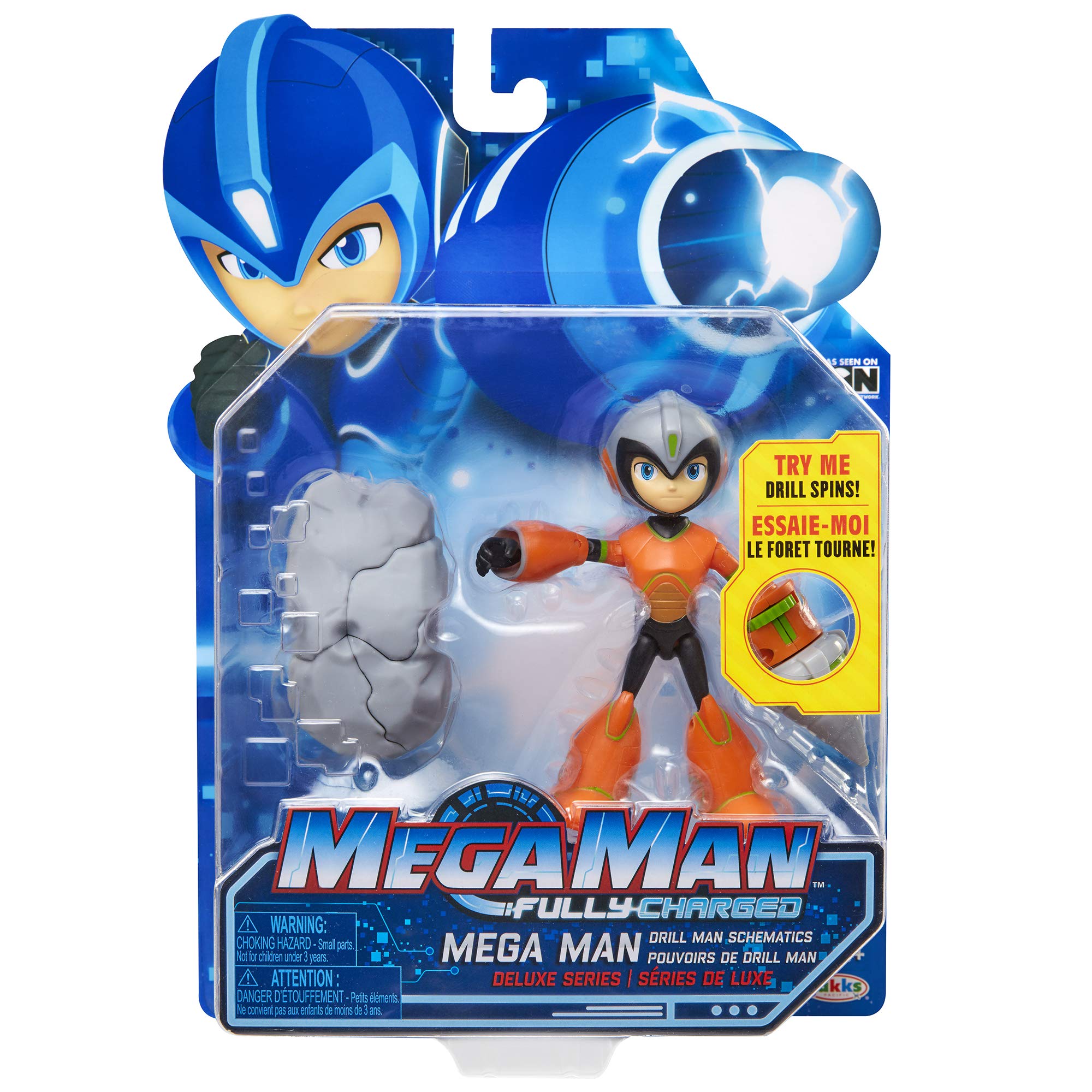 Fully Charged Deluxe Drill Man Articulated Action Figure with Spinning Drill & Break-Apart Boulder - Inspired by the New Show | Perfect for Collectors & Kids Play | STEM Toy for Creative Role-Playing Adventures