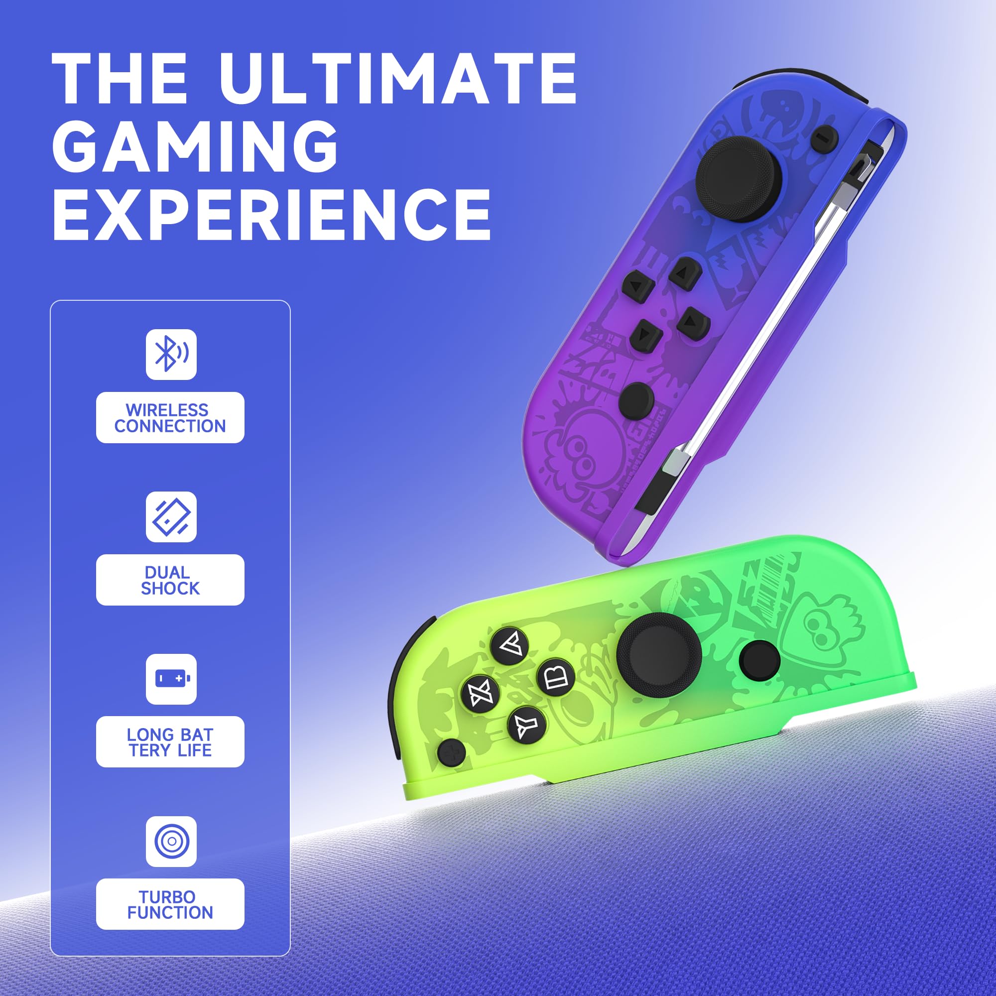 Wireless Joypad Controller for Nintendo Switch - Compatible Left & Right Remote with Dual Vibration, Wake-up & Screenshot Function | Perfect for Gaming, Multiplayer Sessions & Family Entertainment