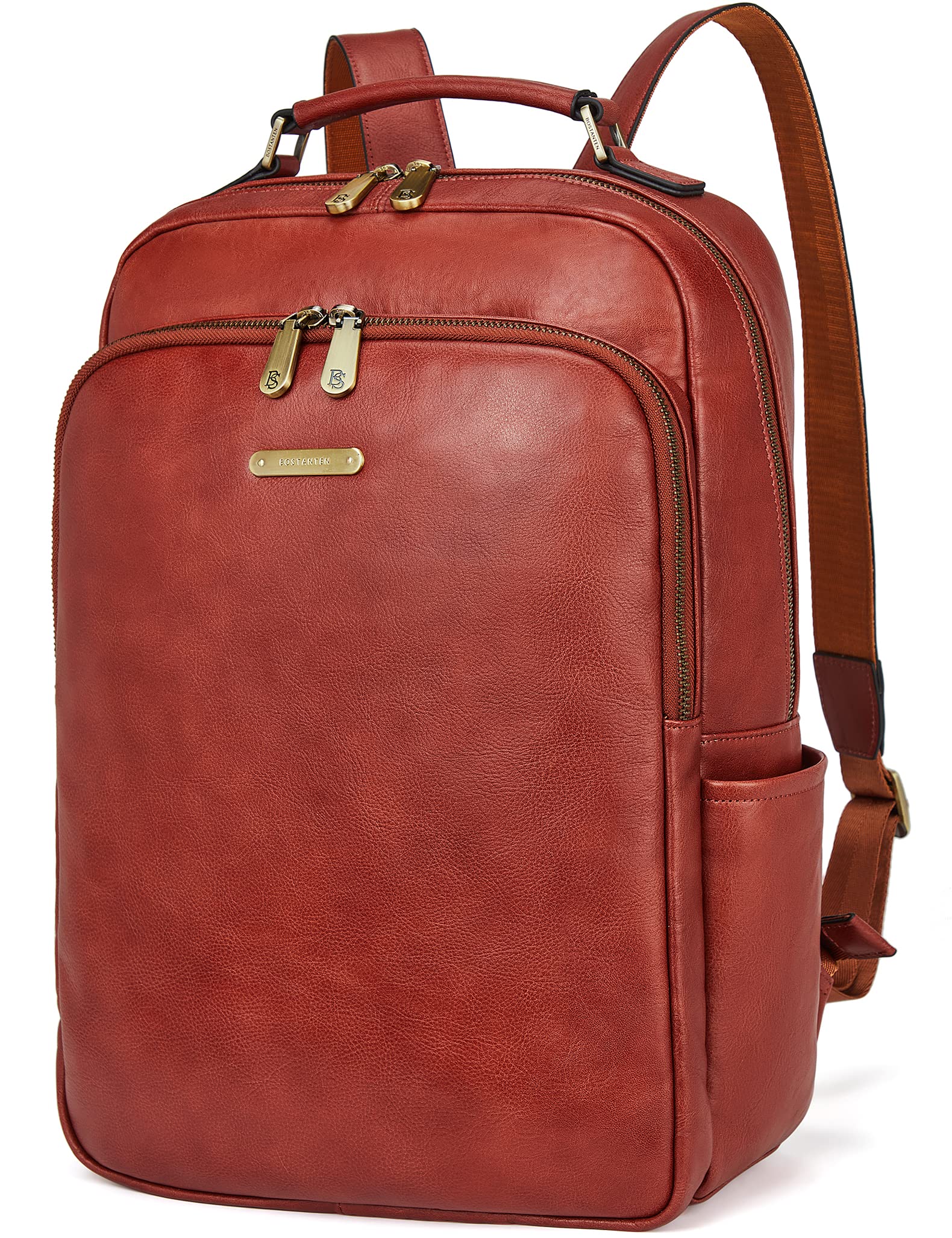 BOSTANTEN Genuine Leather Laptop Backpack Vintage 15.6 Inch Business Computer Bag for Women & Men - Perfect for Work, Travel, School and Daily Commute