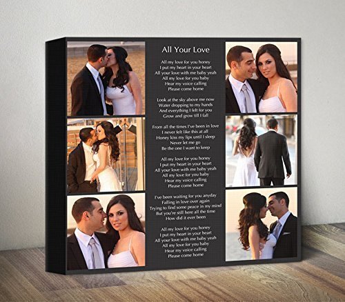 Custom Song Lyrics Canvas Print - Personalized Photo Collage Wall Art for Couples | Anniversary Gift for Wife/Husband | Wedding Present for Her | Home Decor for Living Room & Bedroom