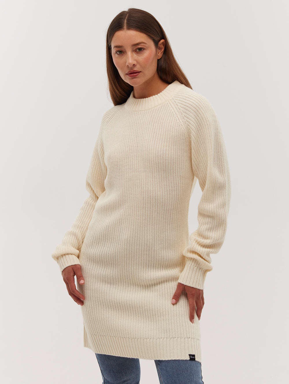 Karlie Rib Knit Sweater Dress for Women - Soft Stretchy Long Sleeve Tunic Dress - Perfect for Fall Winter, Date Night & Office Wear