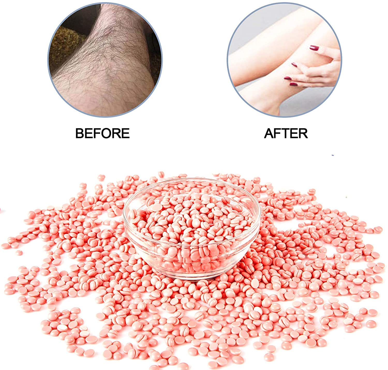 TopFinder® Hard Wax Beans for Hair Removal - Sensitive Skin Friendly, Peelable Waxing Beads for Face, Legs, Chest, Back & Bikini Area - Hot Wax Pearl Beads for Men & Women - 100g - Perfect for At-Home Salon & Professional Use