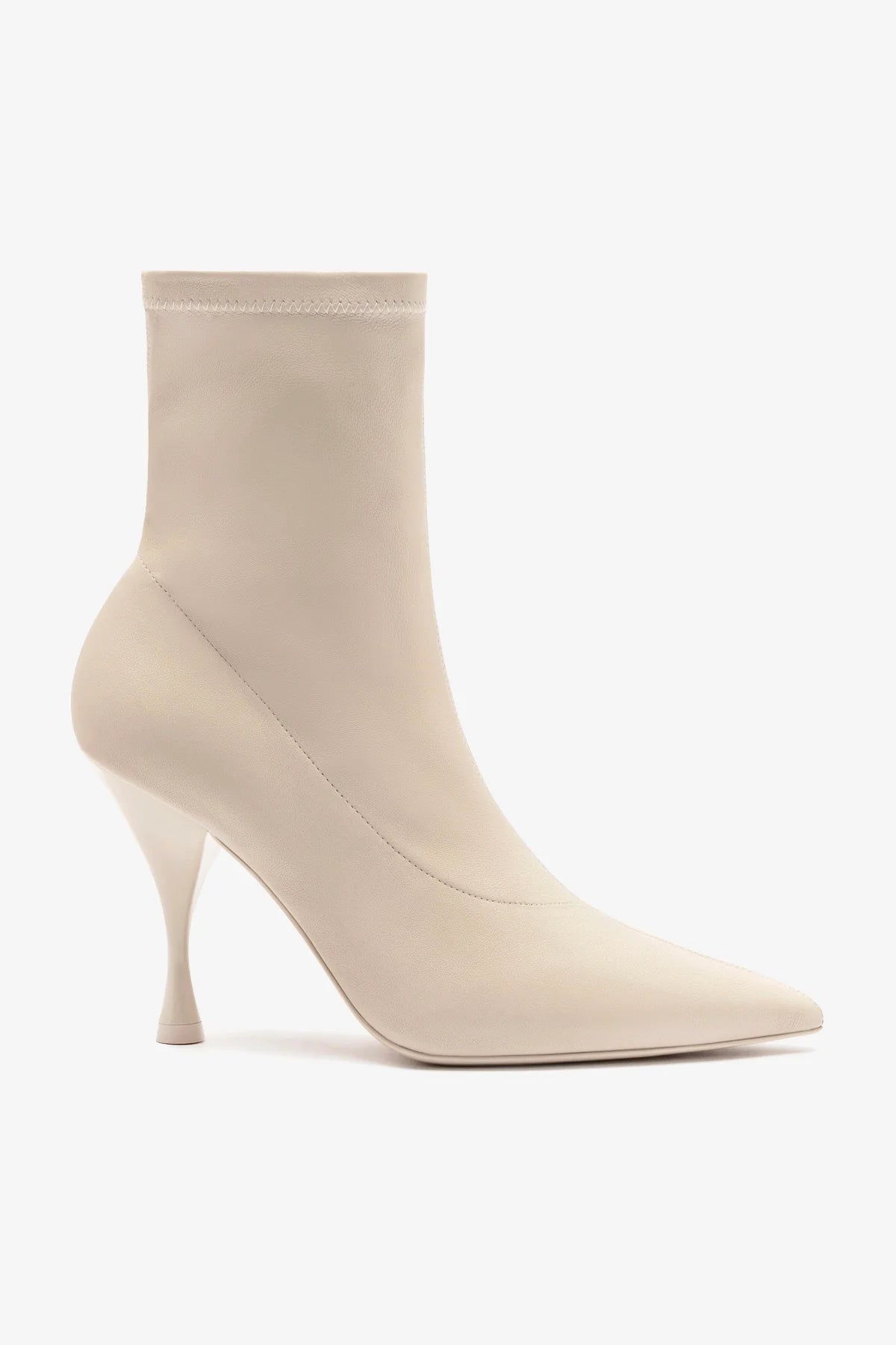 Mini Georgia Boot in Off White Stretch Leather - Women's Casual Ankle Boots for Walking, Work & Everyday Comfort