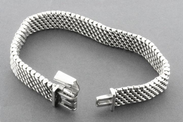 Sterling Silver Mesh Link Bracelet for Women - Elegant & Durable Jewelry for Everyday Wear, Parties & Special Occasions
