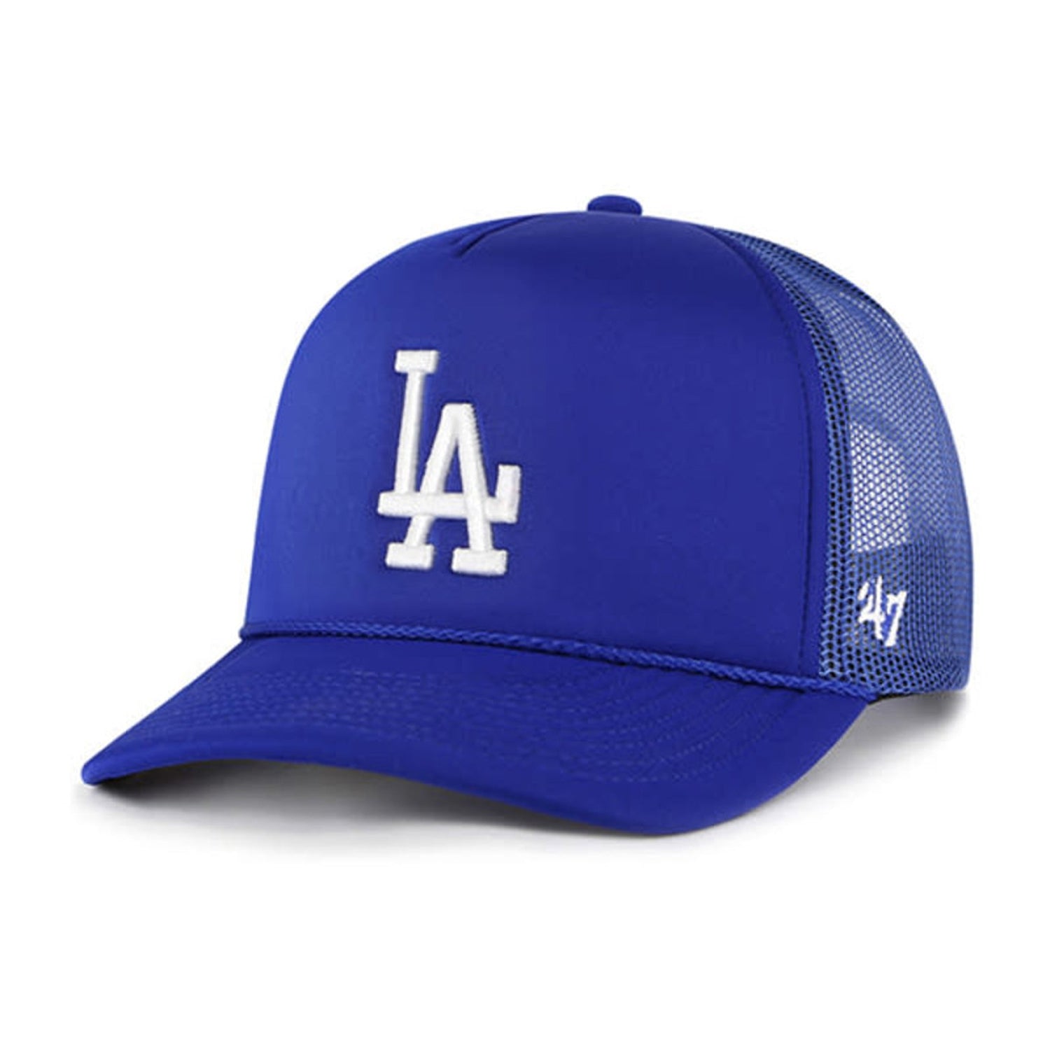 47 Brand Los Angeles Dodgers Foam Front Trucker Snapback Hat - Adjustable Baseball Cap for Men & Women - Royal Blue - Perfect for Sports Fans, Casual Wear & Outdoor Activities