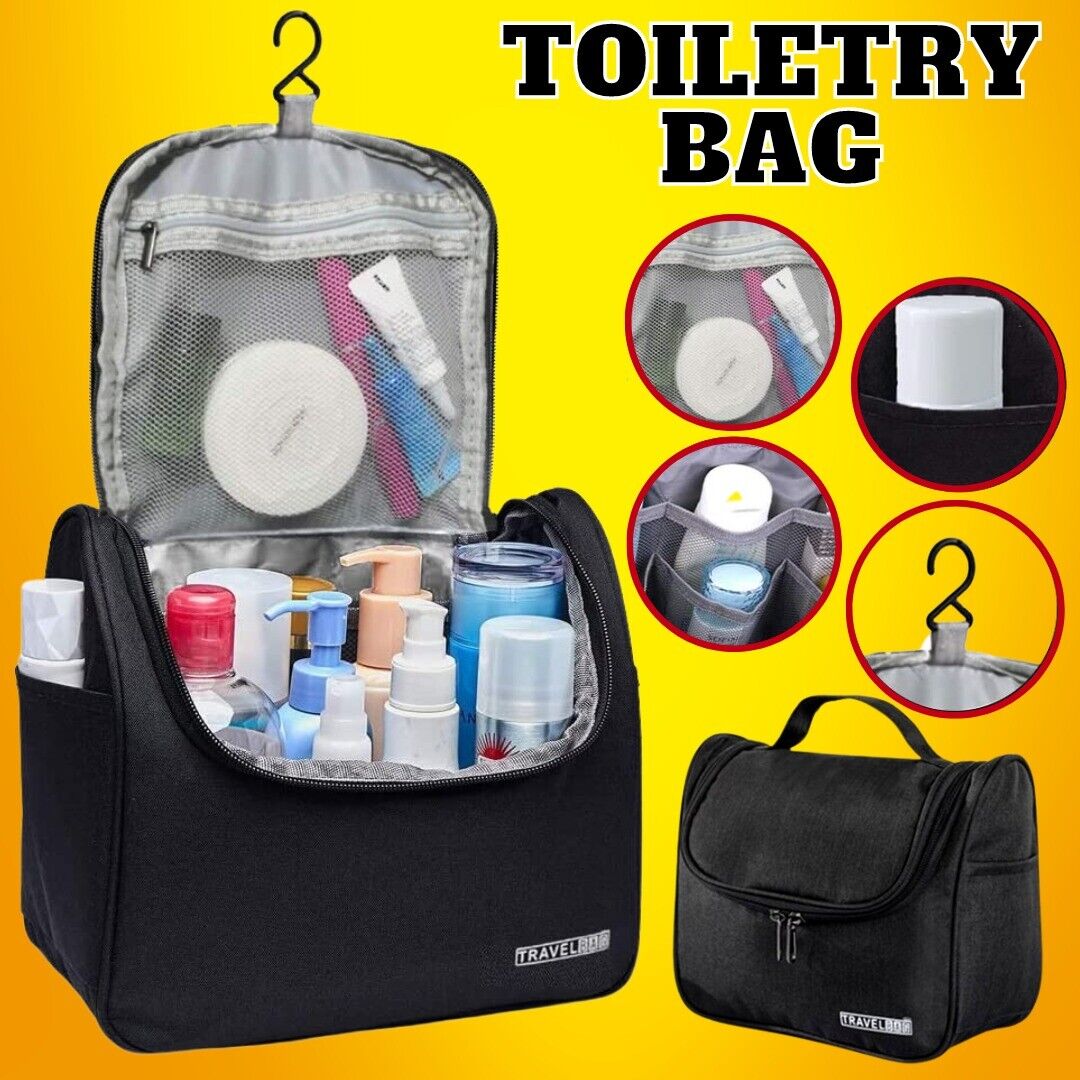 Premium Travel Toiletry Bag for Men & Women - Waterproof Cosmetic & Makeup Organizer with Shaving Kit Compartment - Perfect for Vacation, Gym, Camping & Business Trips
