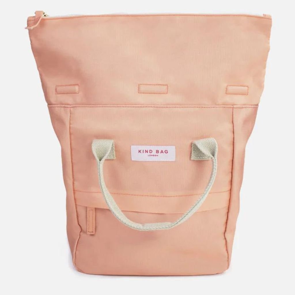 Kind Bags Hackney Mini Backpack - Lightweight & Waterproof Peach Pink Small Backpack for Women & Teens | Perfect for School, Travel & Everyday Use