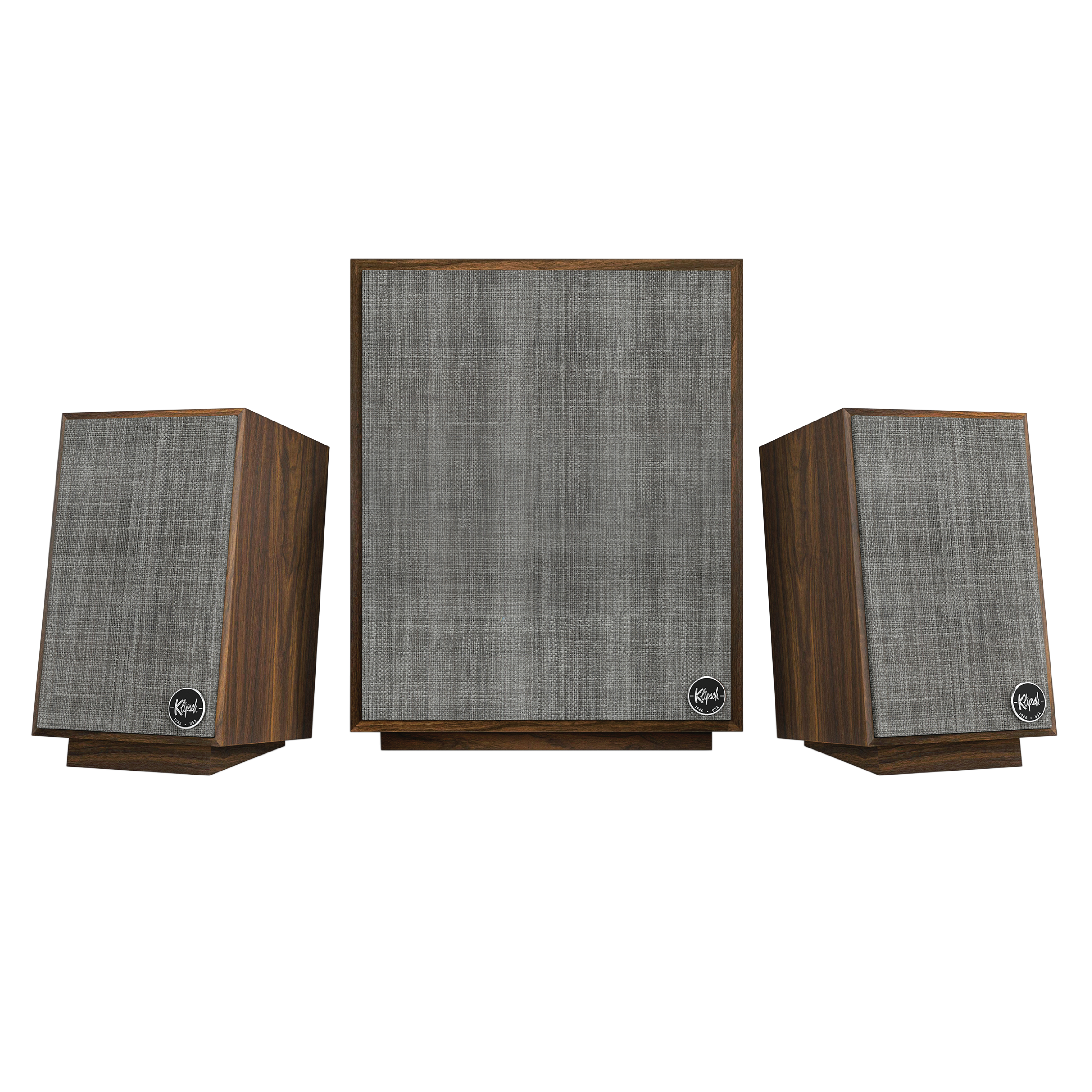 Klipsch ProMedia Heritage 2.1 Multimedia Speaker System with Bluetooth - Premium Walnut Wood - Perfect for Home Theater, Gaming & Music Streaming