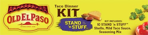 Old El Paso Stand 'N Stuff Taco Dinner Kit - 8.8 oz (Pack of 1) | Easy Mexican Meal Kit with Hard Taco Shells, Seasoning & Sauce | Perfect for Family Taco Night, Parties & Quick Dinners