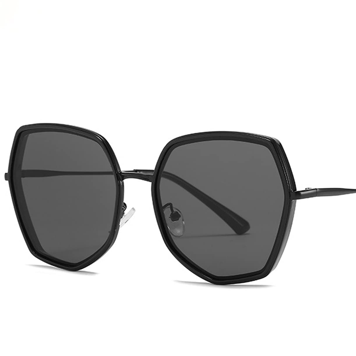 Stylish Hexagonal Oversized Sunglasses for Women - HD UV Protection - Trendy Geometric Design - Perfect for Beach, Driving, and Outdoor Activities