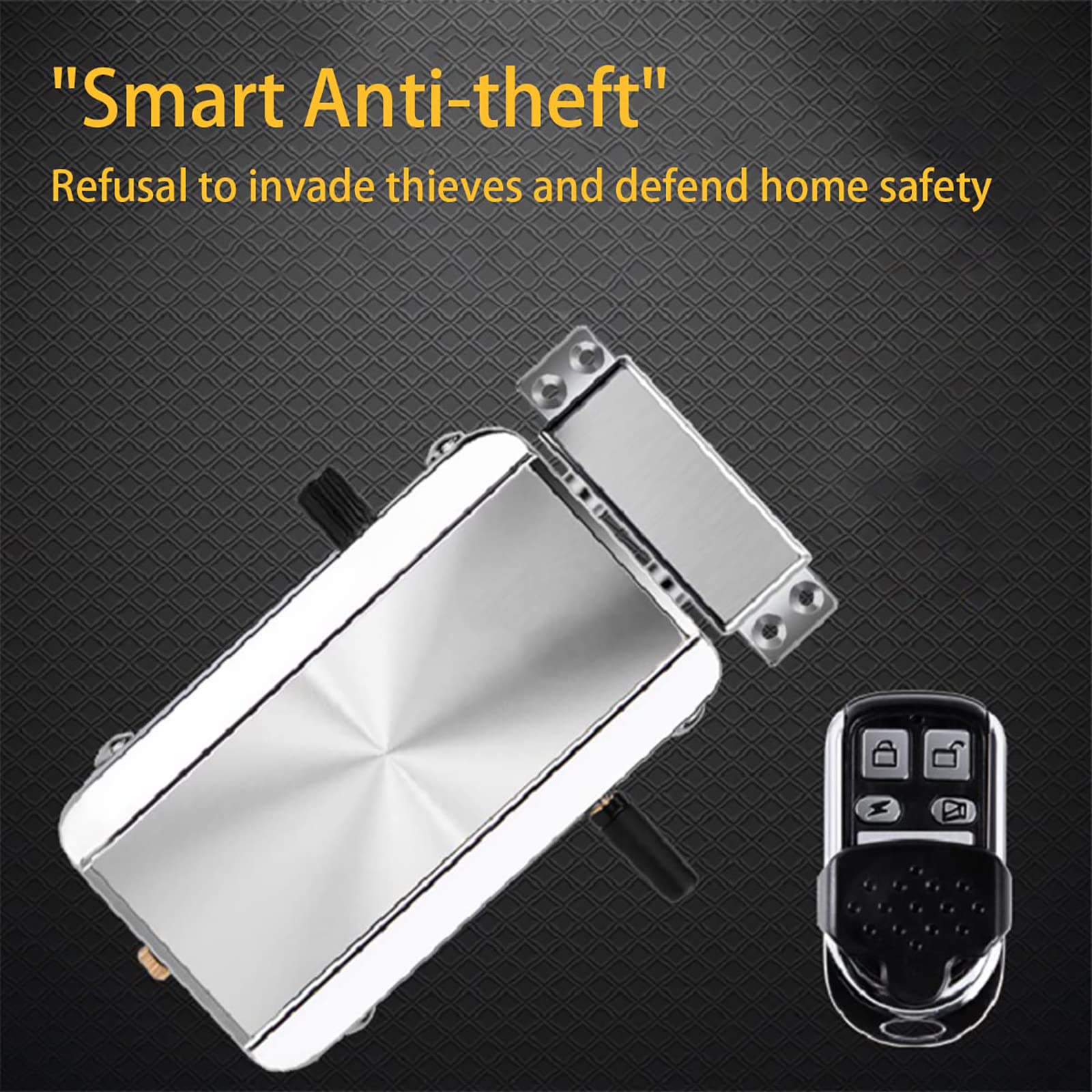 VLUOO Smart Electronic Deadbolt Door Lock - Keyless Entry, Anti-Theft Zinc Alloy Remote Control Lock with 4 Remotes - Perfect for Homes, Apartments & Offices Security