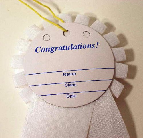 1st Place Rosette Award Ribbon with 3 Blue Streamers - Perfect for Competitions, Ceremonies & School Events