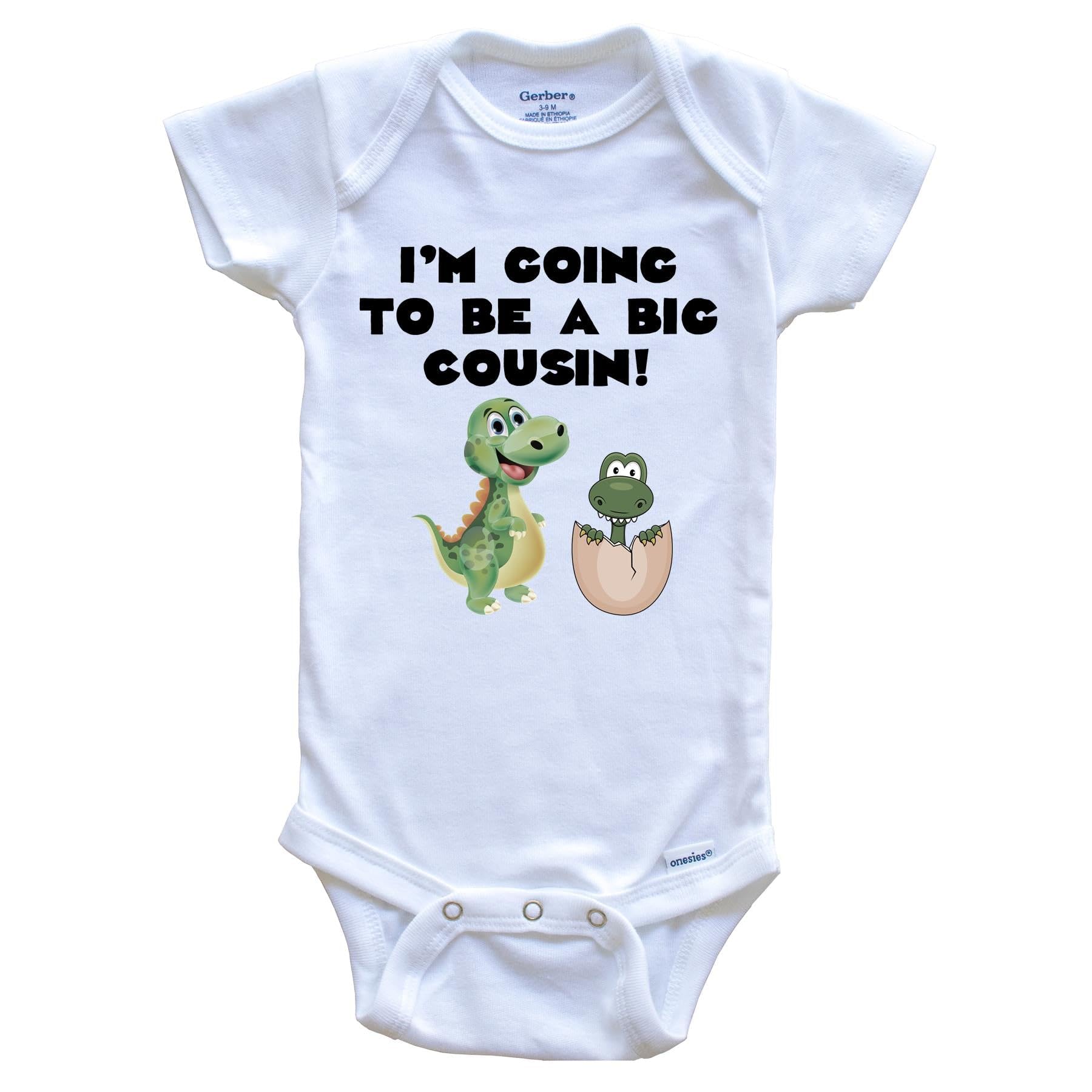 I'm Going to Be A Big Cousin Dinosaur One Piece Baby Bodysuit - New Baby Announcement Outfit for Cousins | Cute Dinosaur-Themed Baby Gift for Newborns & Toddlers | Perfect for Family Reunions, Photo Shoots & Special Occasions