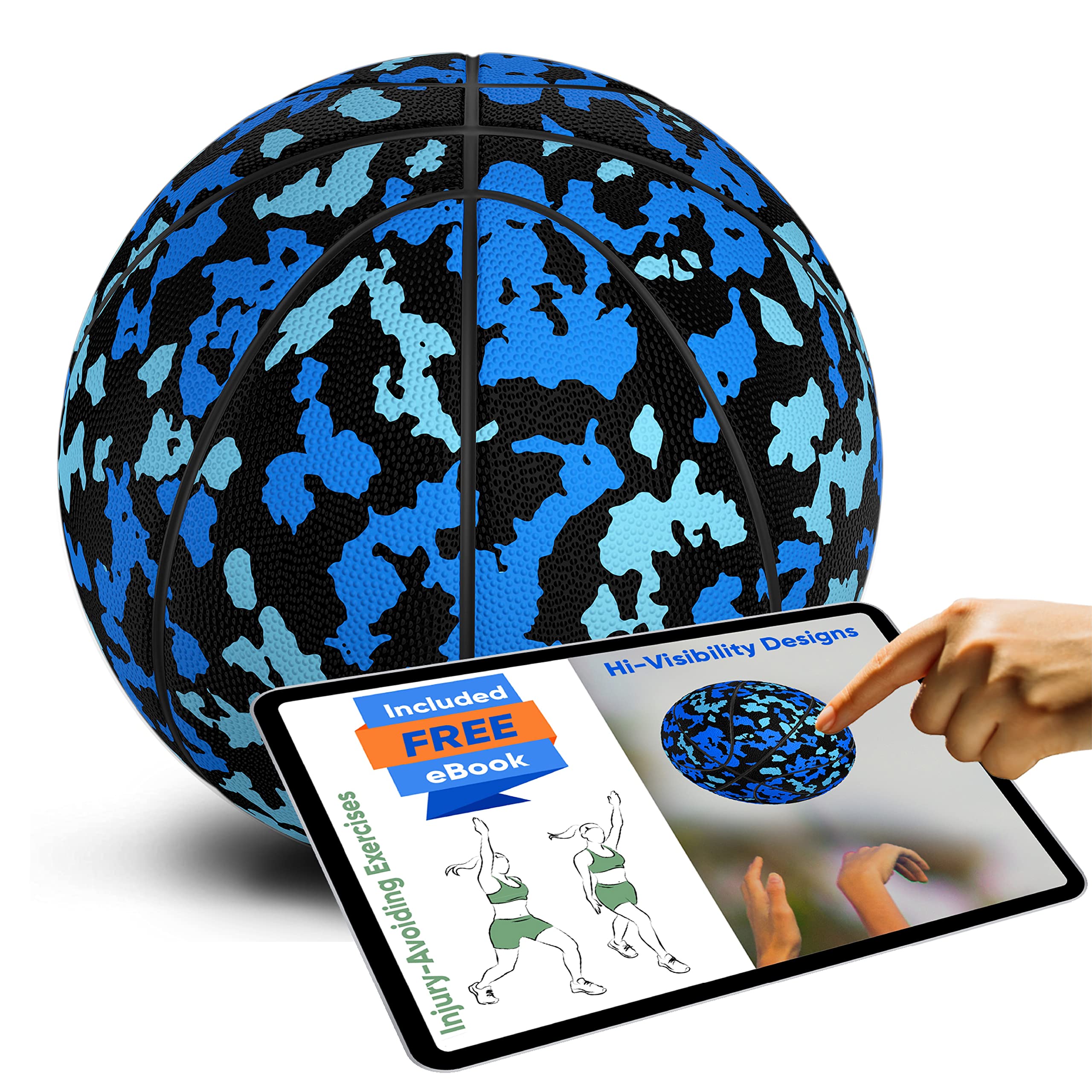Millenti Street Basketball - Size 5/6/7 for Kids, Youth & Adults | Indoor & Outdoor Basketball for Park, Gym & Backyard Play | Durable Rubber Basketball for Training & Games