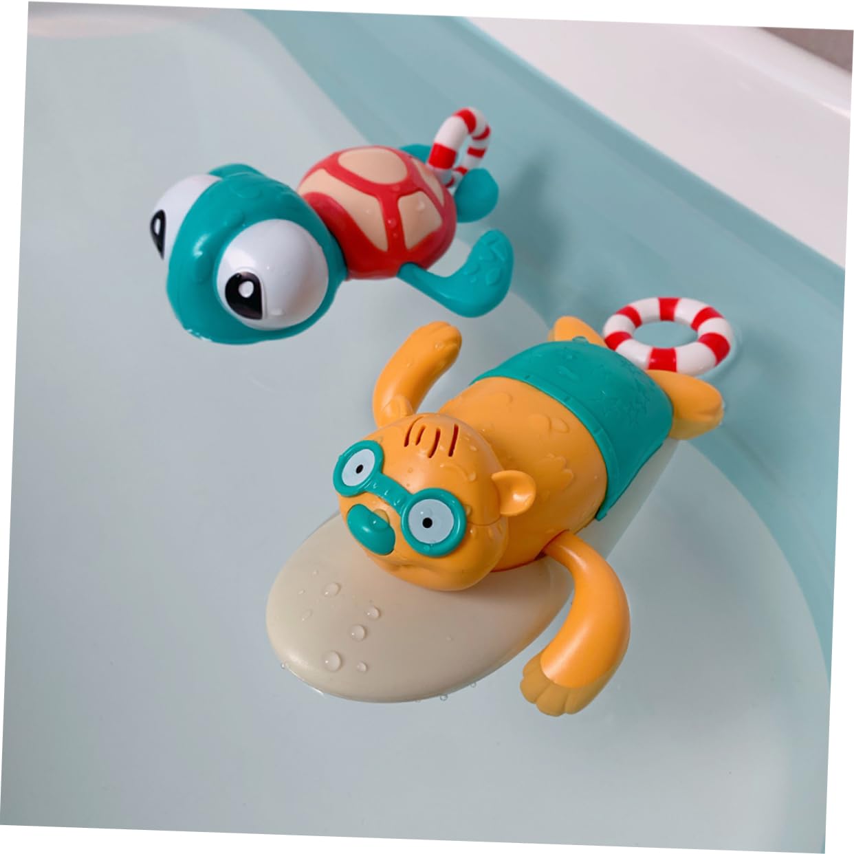 BRIGHTFUFU 1pc Wind Up Bath Toys - Funny Animal Floating Water Toys for Kids, Cute Bathtub Toys for Toddlers, Perfect for Bath Time Fun & Sensory Play