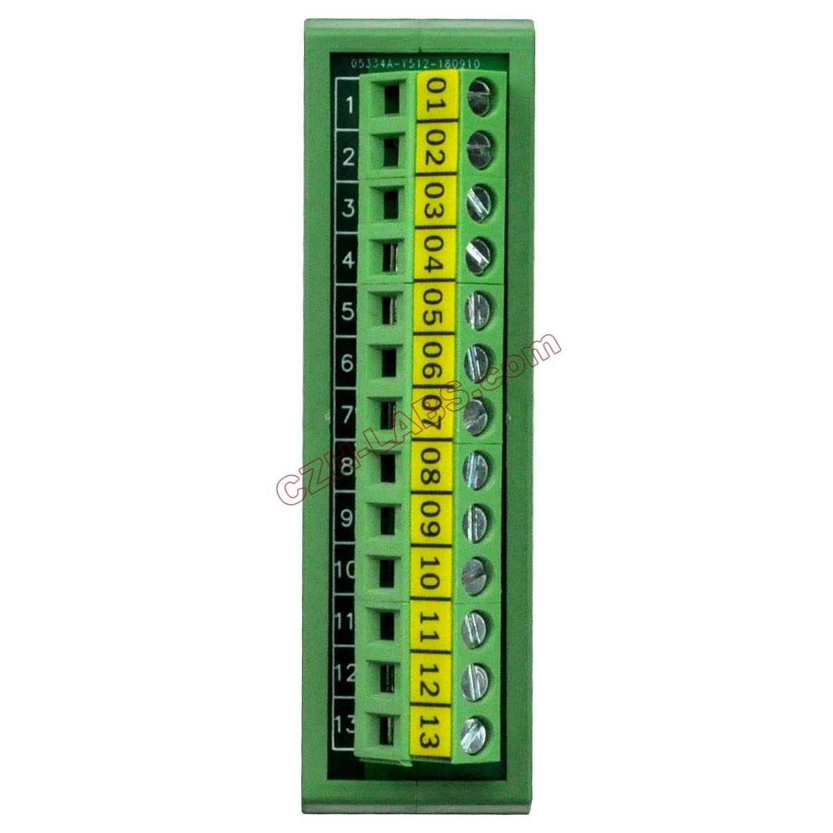 16A/300V DIN Rail Mount Screw Terminal Block - 13 Position Slim Distribution Module for Industrial Control Panels & Electrical Wiring
