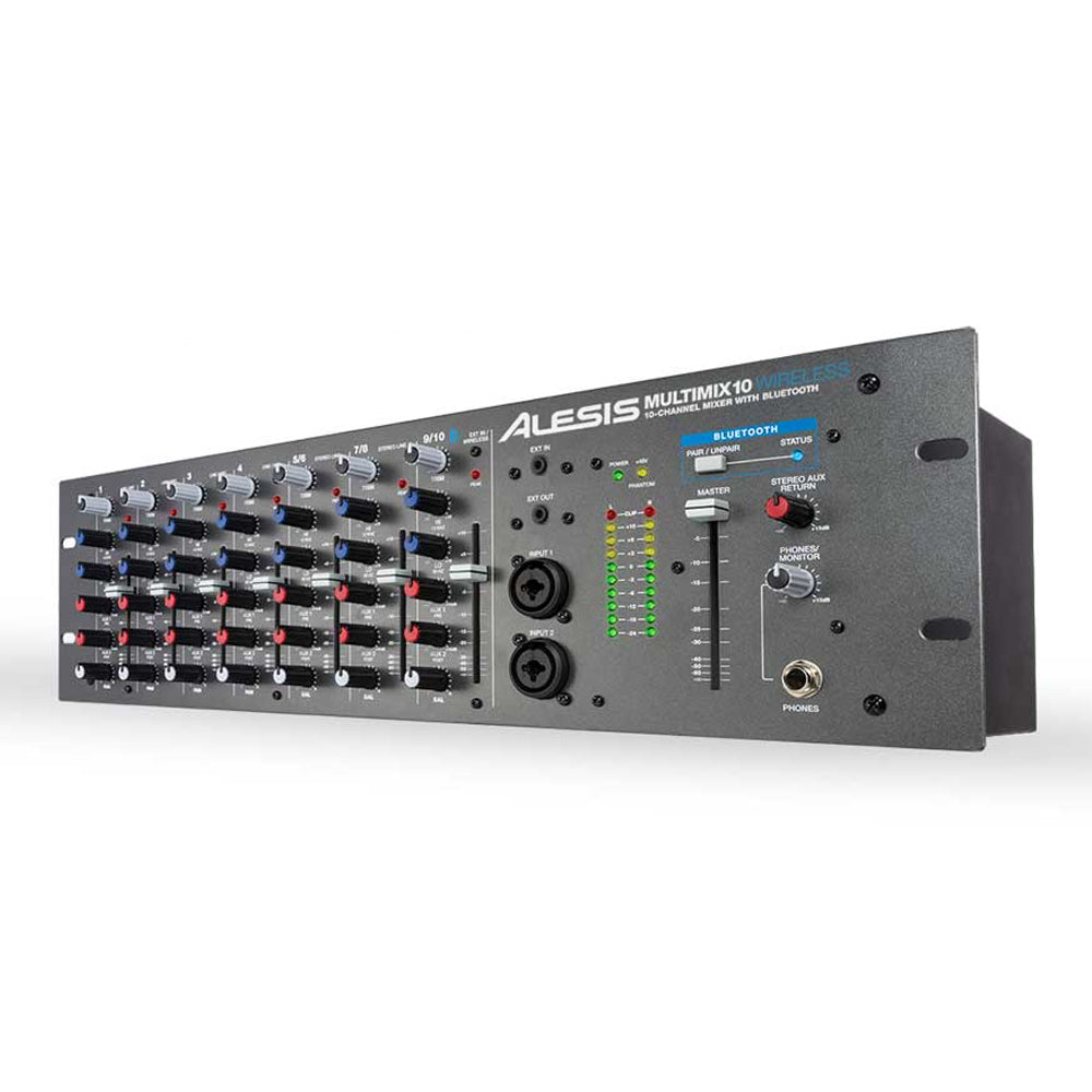 Alesis Multimix 10 Bluetooth Wireless 10-Channel Rackmount Audio Mixer for Live Performances & Studio Recording