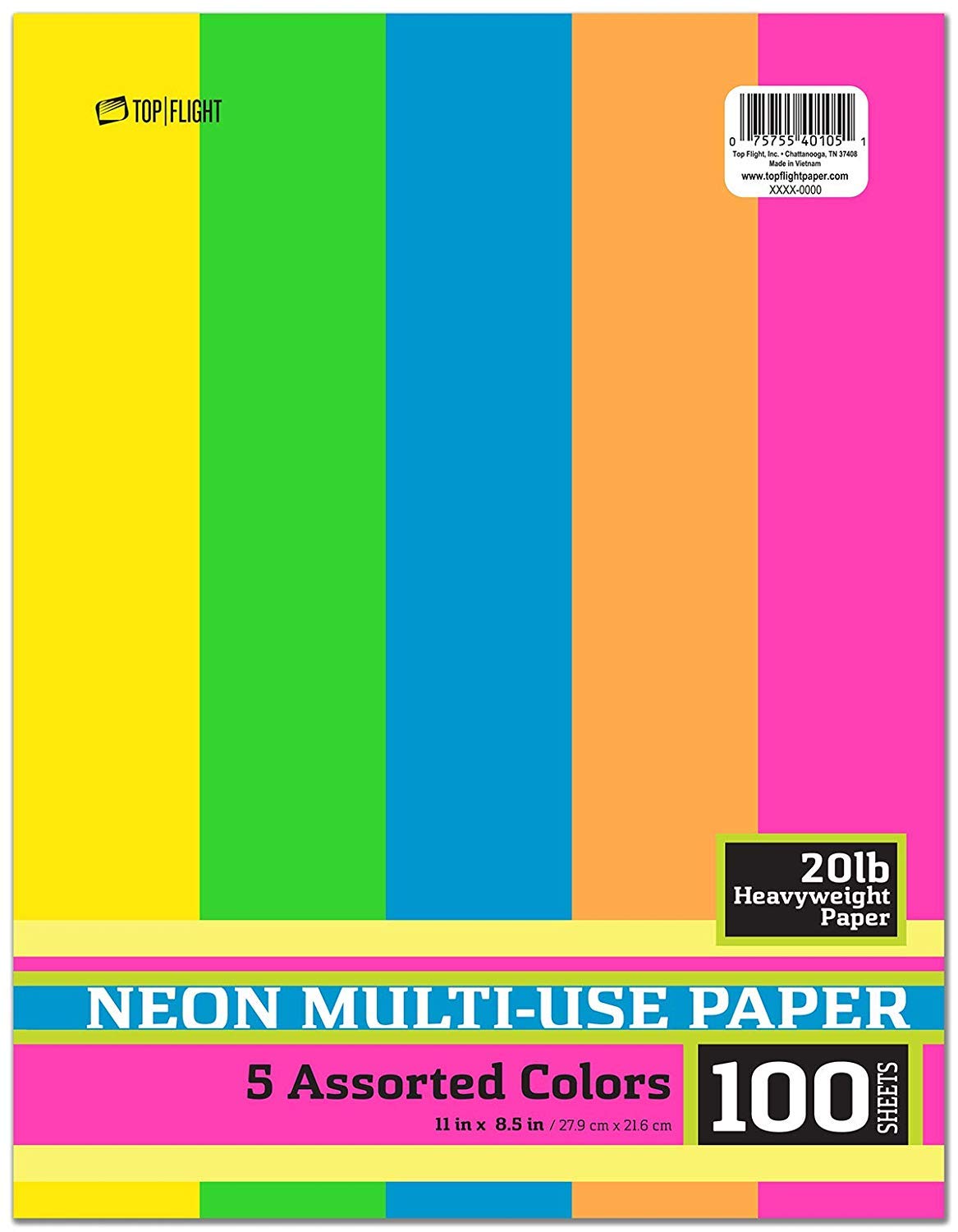 Top Flight Heavyweight 20lb Multi-Use Paper (Pack of 18) - Premium Copy Paper for Office, School & Home Printing, Copying & Craft Projects