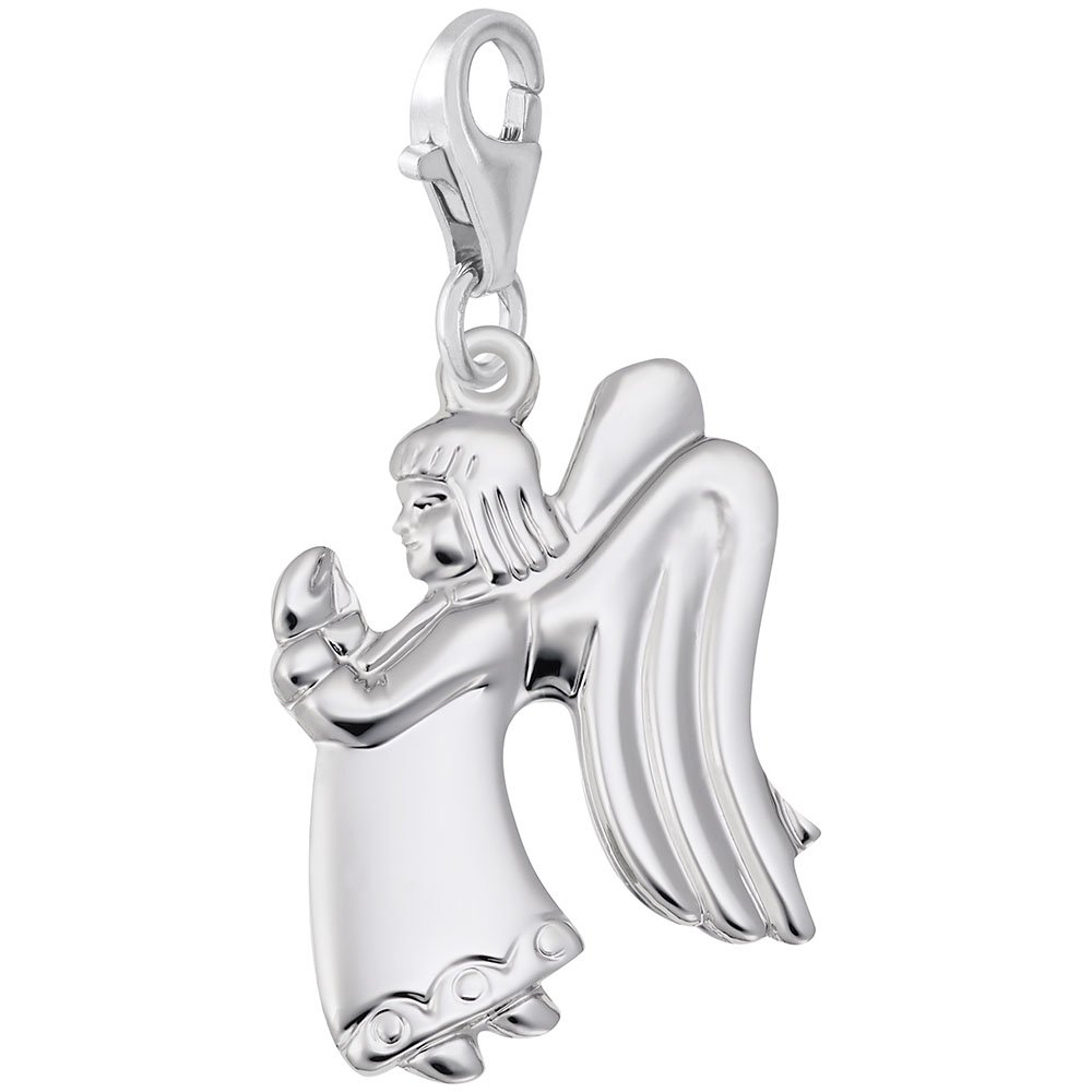 Angel Charm Pendant with Lobster Claw Clasp - Silver Jewelry Charms for Bracelets, Necklaces & DIY Crafting - Perfect for Gifts, Party Favors & Everyday Wear