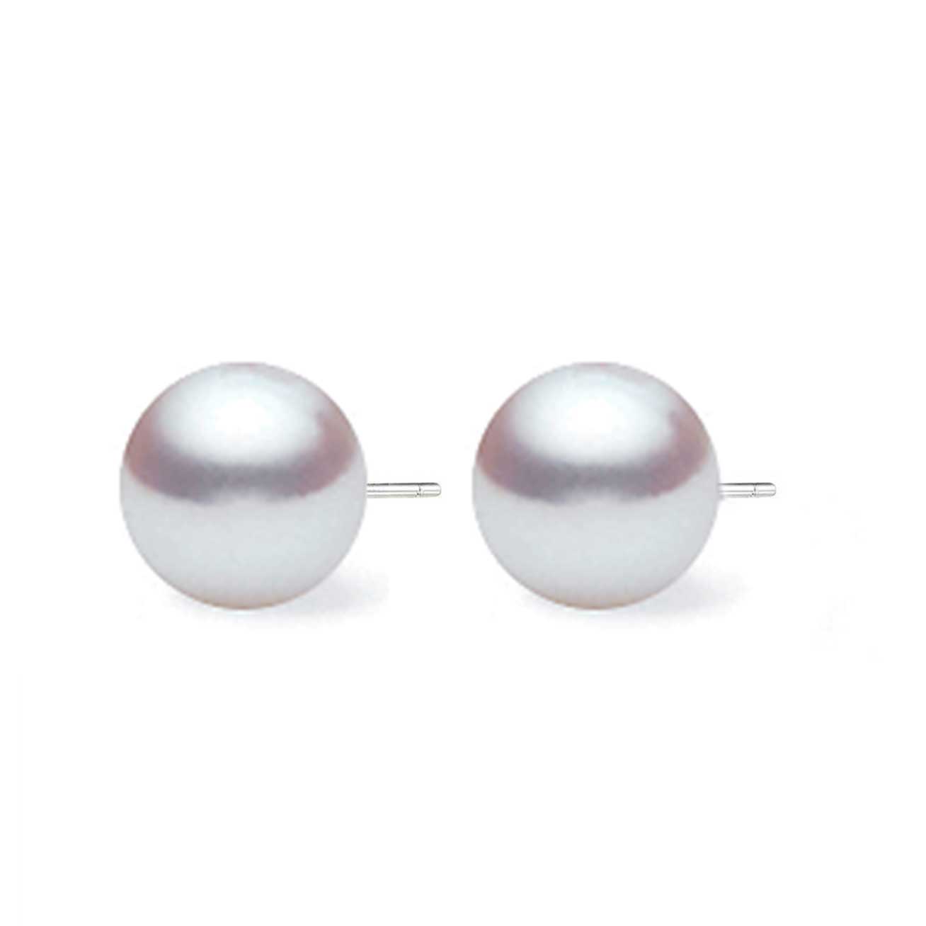18K Gold Akoya Silver Blue Pearl Stud Earrings for Women - Elegant Jewelry Gift for Wedding, Anniversary & Special Occasions - KE00022