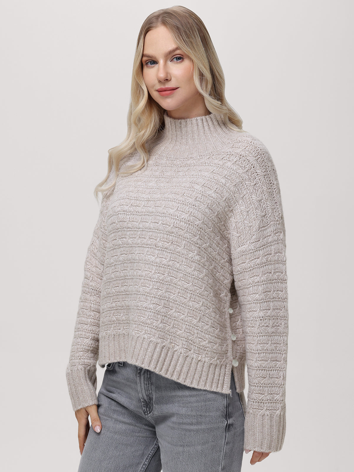 Layla Women's Mock Neck Sweater - Soft Knit Pullover for Fall & Winter | Cozy Casual Wear for Office, Dates & Outings