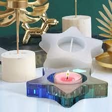 SODEE® Star Tealight Candle Holder - Resin Silicone Mold for DIY Candle Making, Home Decor, Wedding & Party Decorations