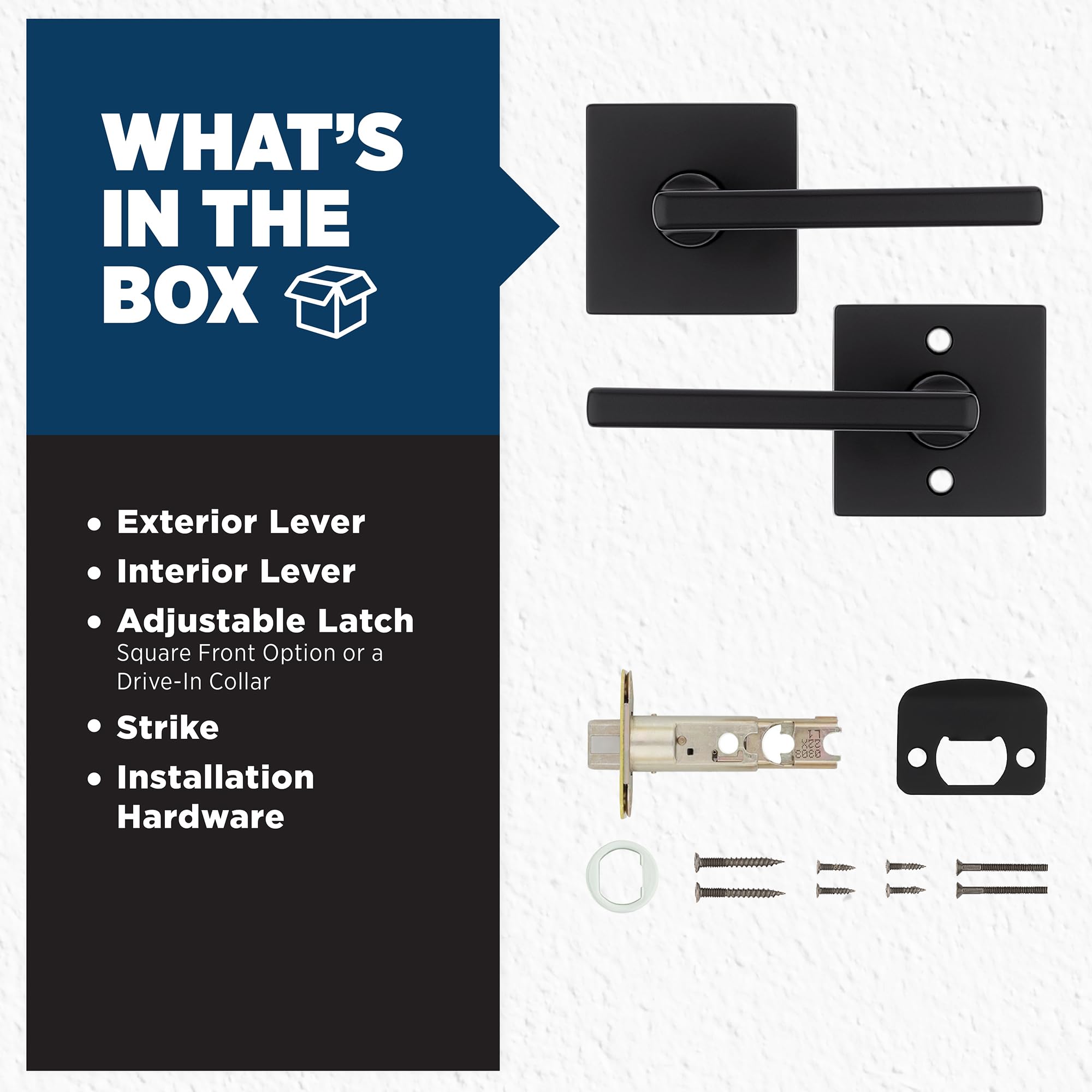 Weiser Halifax Matte Black Reversible Passage Door Handle - Non-Locking Interior Lever for Hall, Closet & Bedroom Doors - Modern Home Décor for Stylish & Functional Spaces