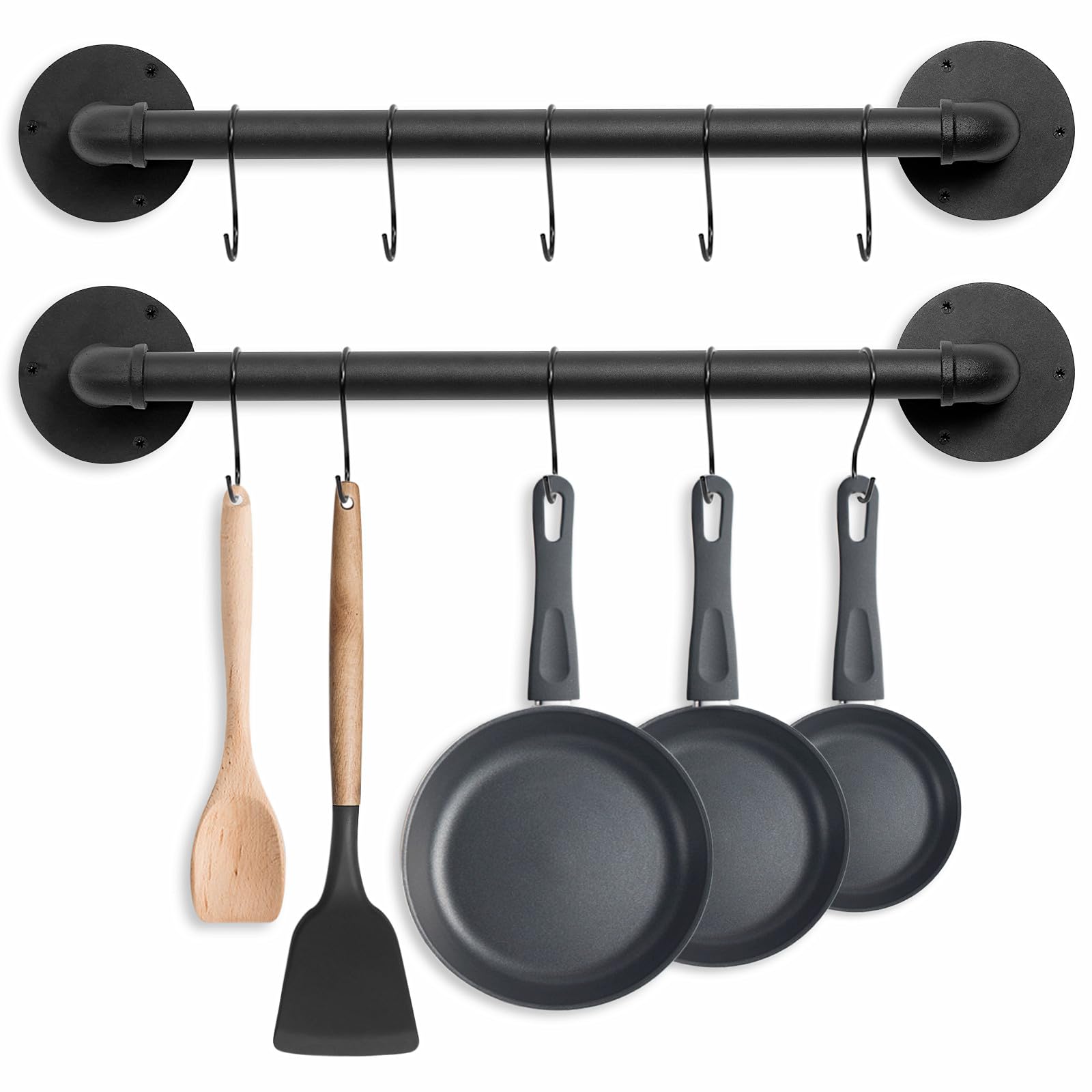 2-Pack Wall Mounted Pot Pan Rack - 21