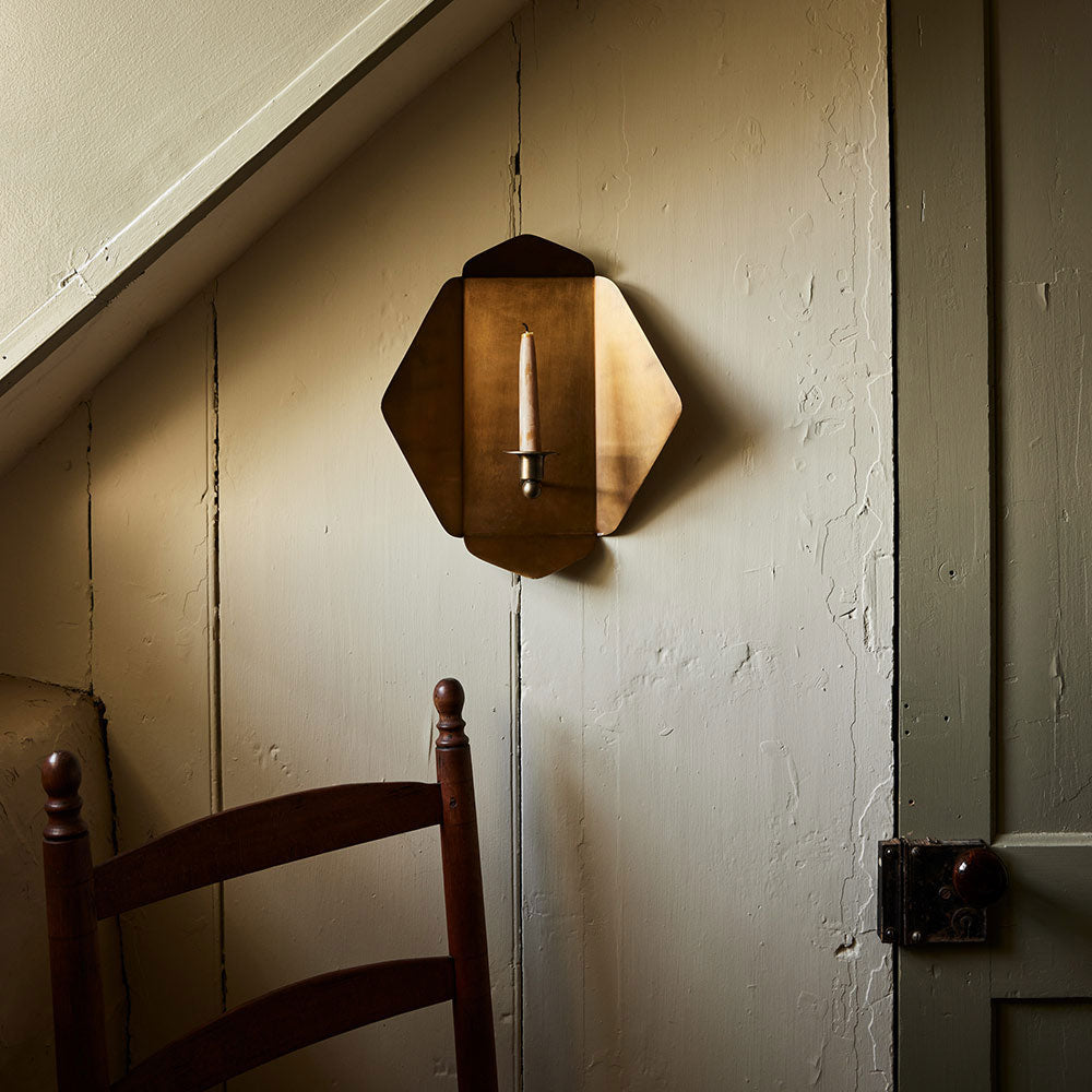 Antique Brass Plated Wall Candle Sconce - Elegant Vintage Home Decor for Living Room, Bedroom & Dining Area
