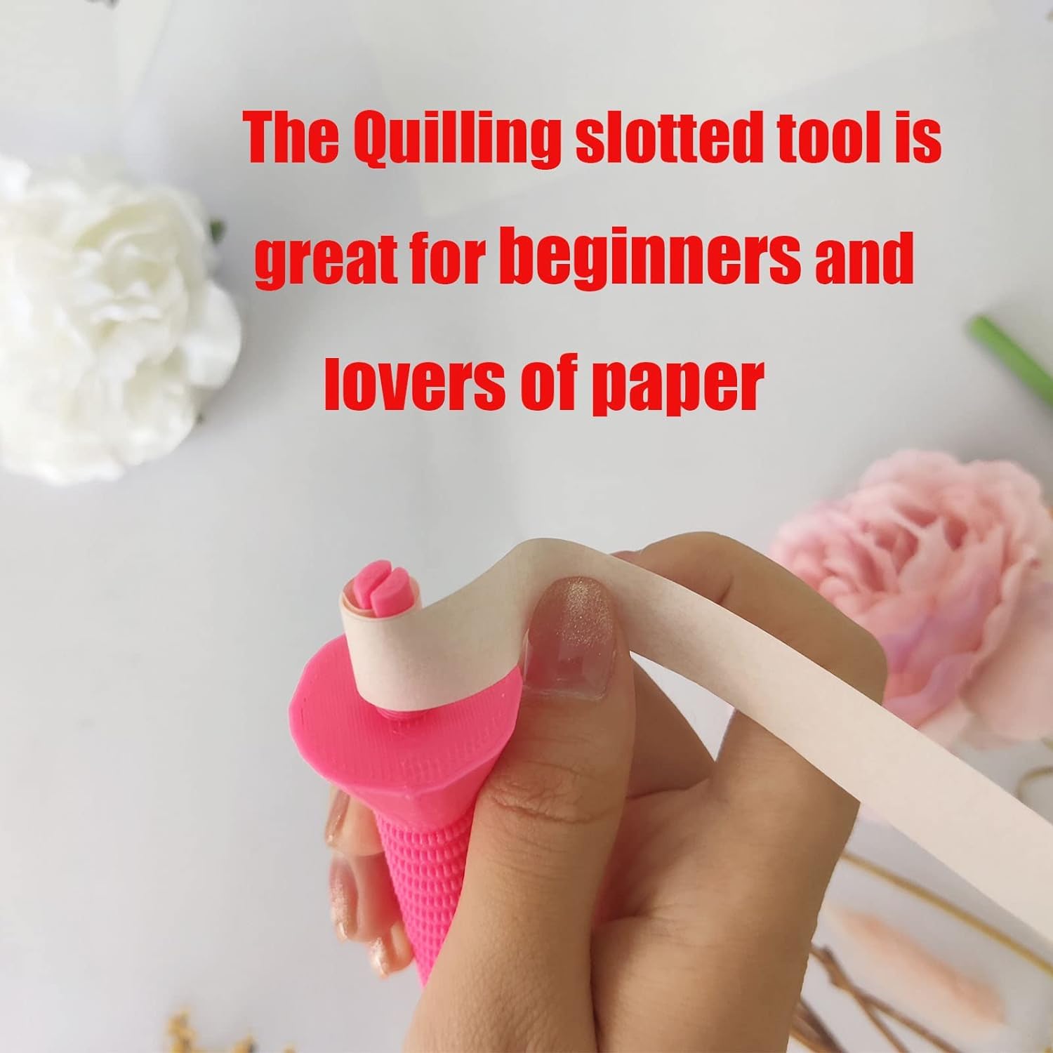 JILINWEI Purple Paper Flower Quilling Tool Set - Slotted Rolling Curling Kit for DIY Craft Projects - Perfect for Scrapbooking, Card Making, and Home Decor