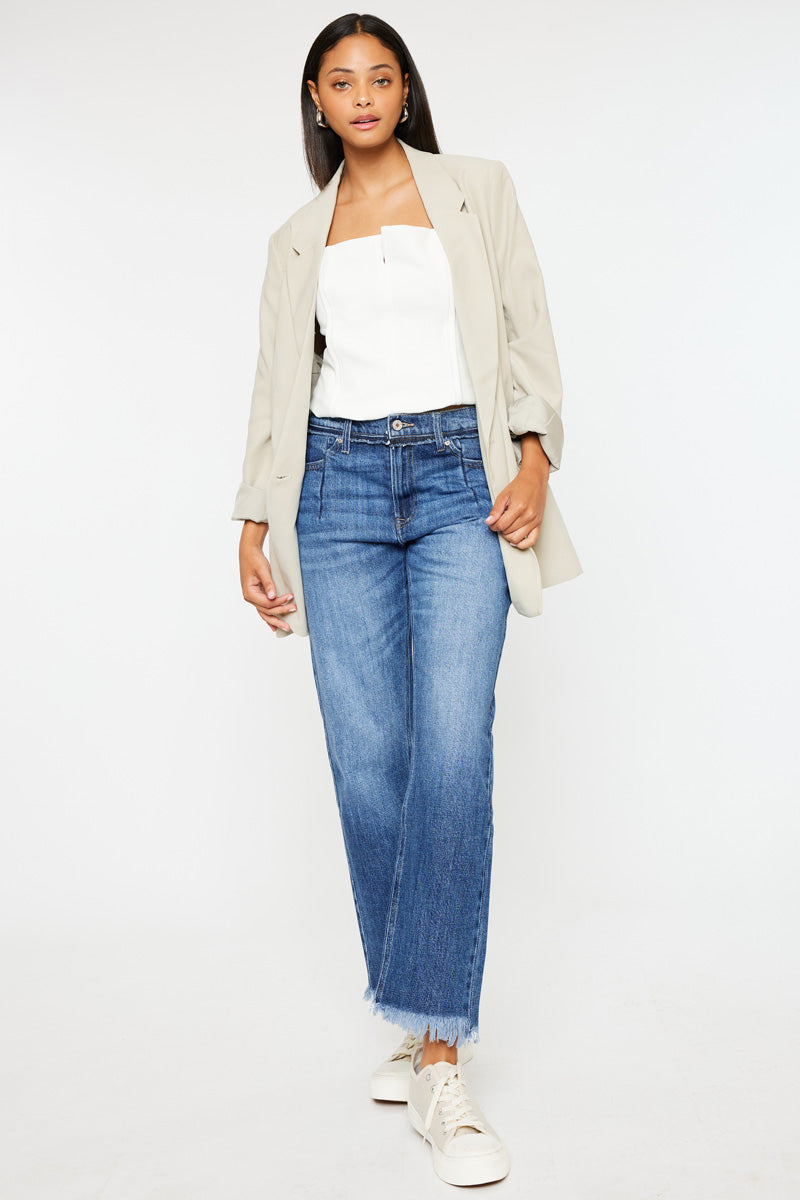 Angelina High Rise Slim Straight Leg Jeans for Women - Stretchy Denim Pants, Comfortable & Flattering Fit - Perfect for Casual Wear, Office & Date Night