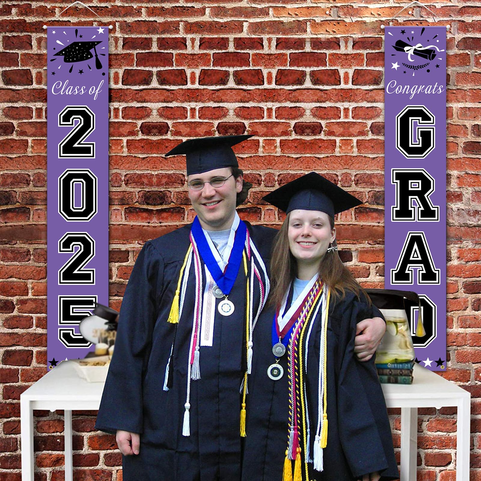 DAZONGE 2025 Graduation Party Decorations - Purple Graduation Banners & Party Supplies for Class of 2025 - School Graduation Decor for High School, College & University - Perfect for Graduation Ceremonies, Parties & Photo Backdrops