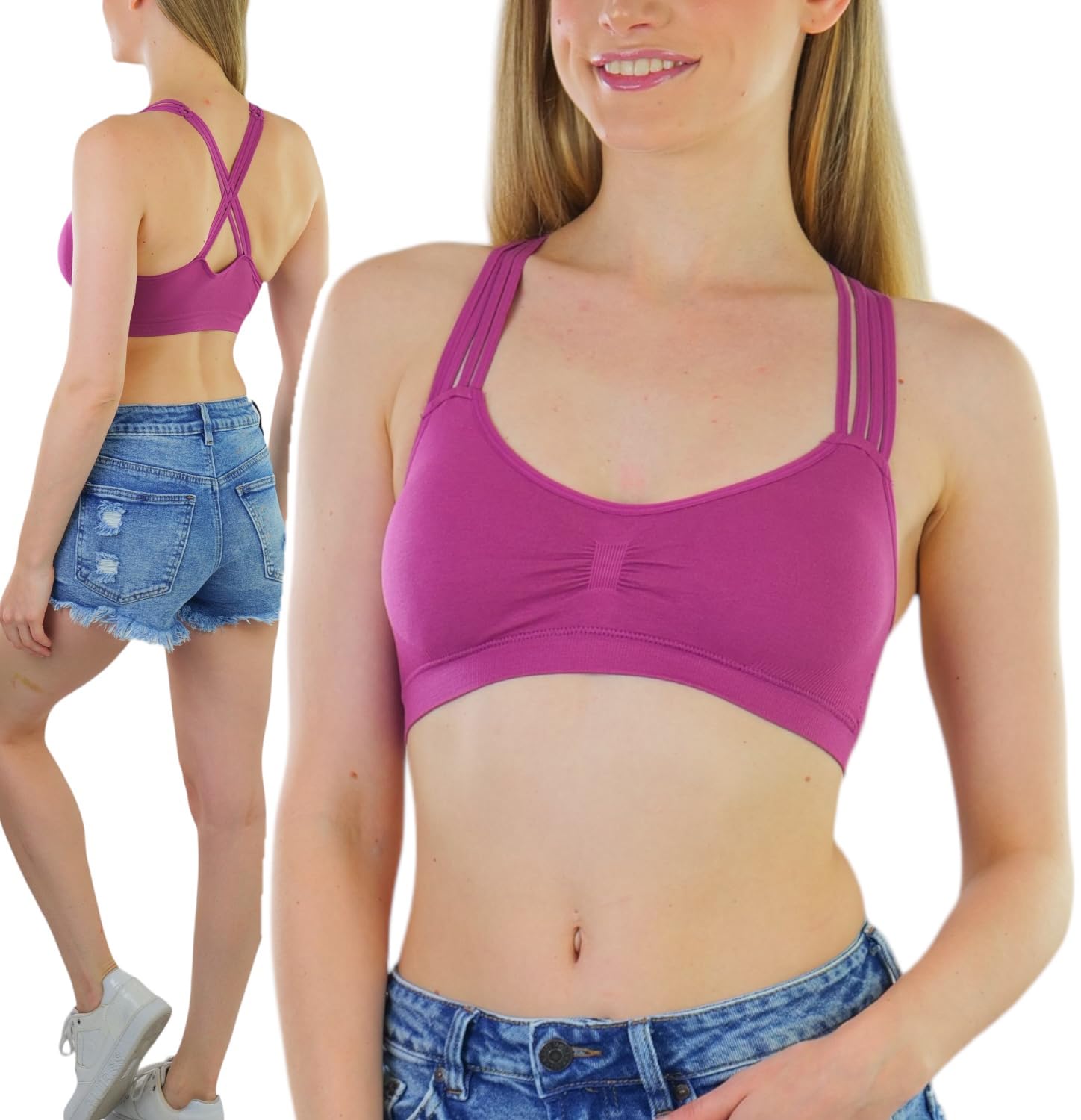 ToBeInStyle Women's Seamless Wire-Free Sports Bra - Supportive Bralette for Yoga, Running & Workout - Comfortable Athletic Bras for Active Lifestyle