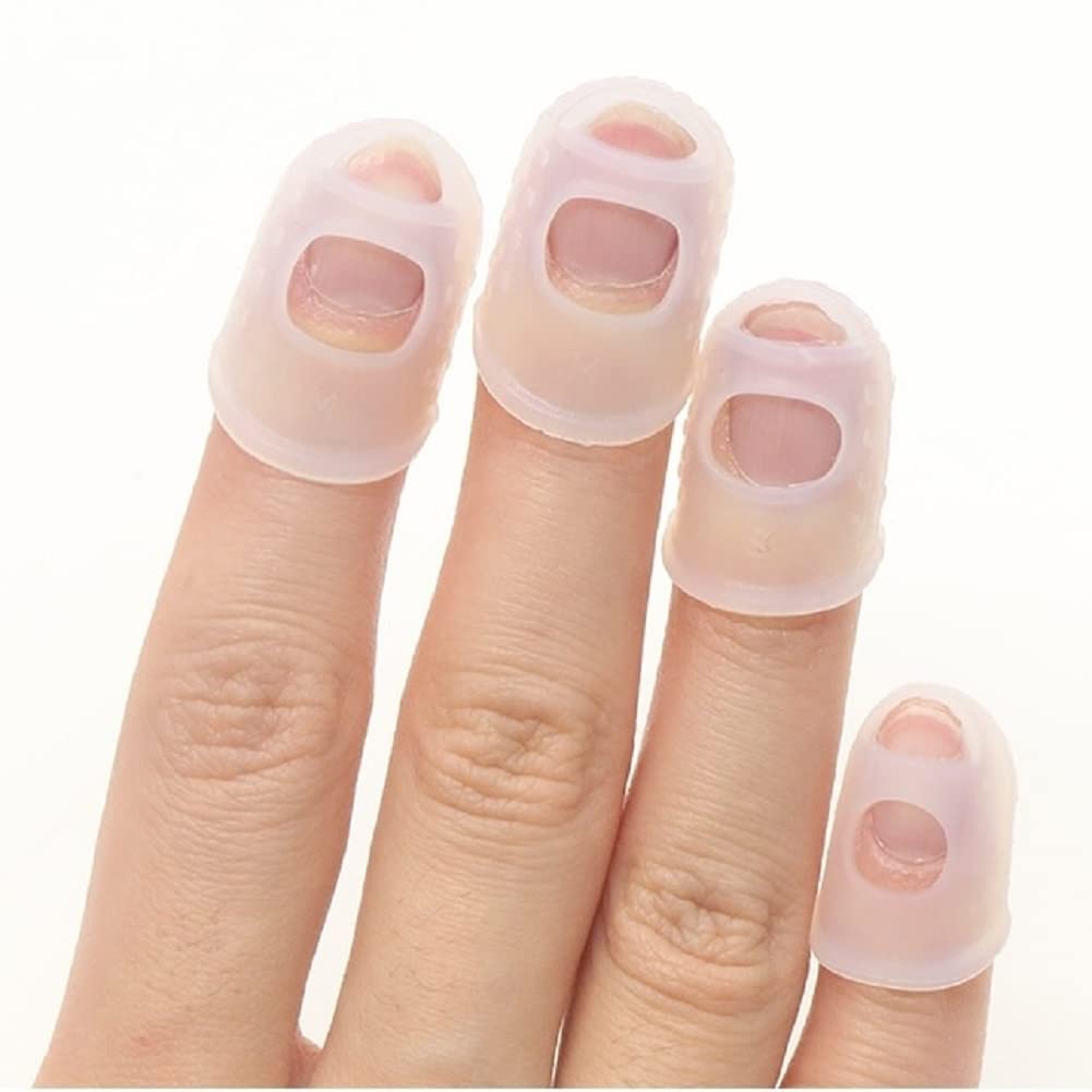 Gigicloud 5-Pack Silicone Guitar Finger Protectors - Anti-Slip Finger Covers for Ukulele, Electric & Acoustic Guitars - Finger Guard Gloves for Pain-Free Practice & Extended Play Sessions