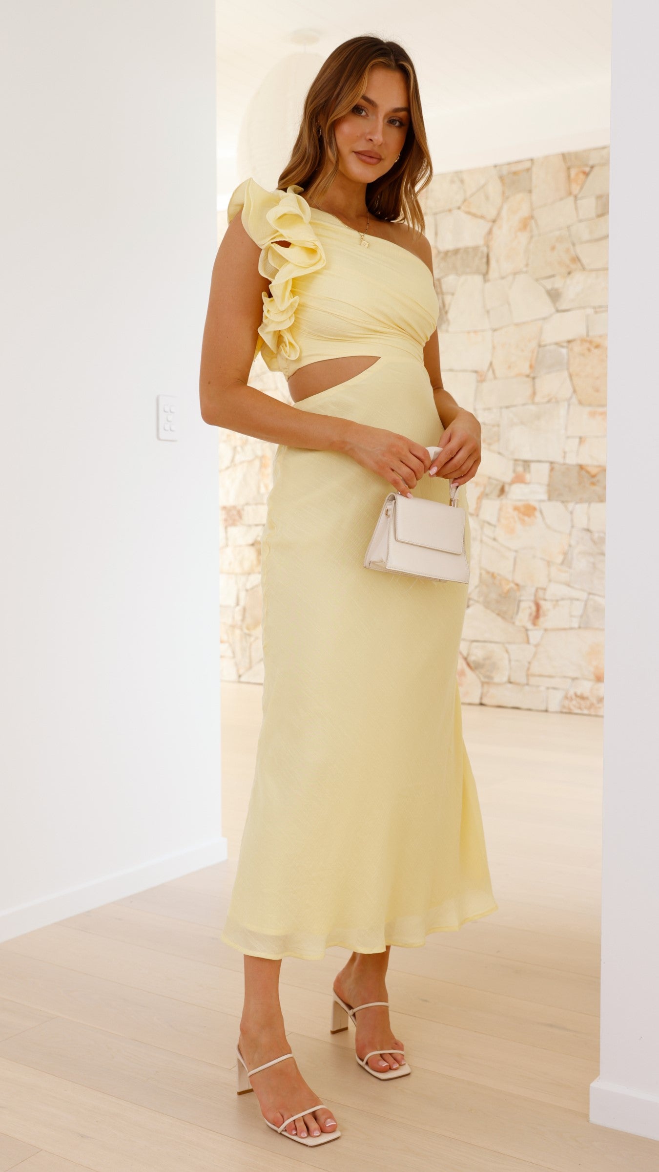 Amina Maxi Dress for Women - Flowy Long Summer Dress in Yellow | Perfect for Beach, Vacation & Casual Outings