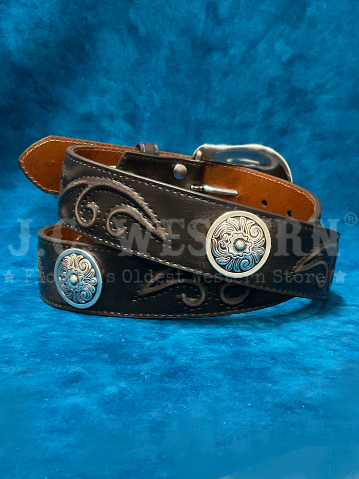 Nocona N3499701 Women's Western Belt - Dark Brown Leather Cowgirl Belt for Casual & Western Outfits | Perfect for Rodeo, Country Music Events & Everyday Wear